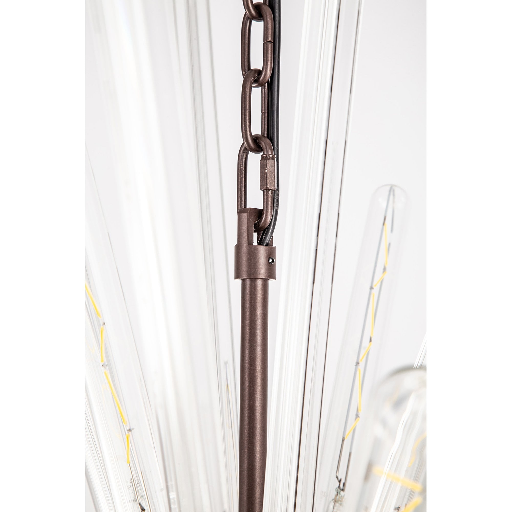 Fabula Wordworth 10 Light Round Pendant - Brown Oxide & Clear Glass