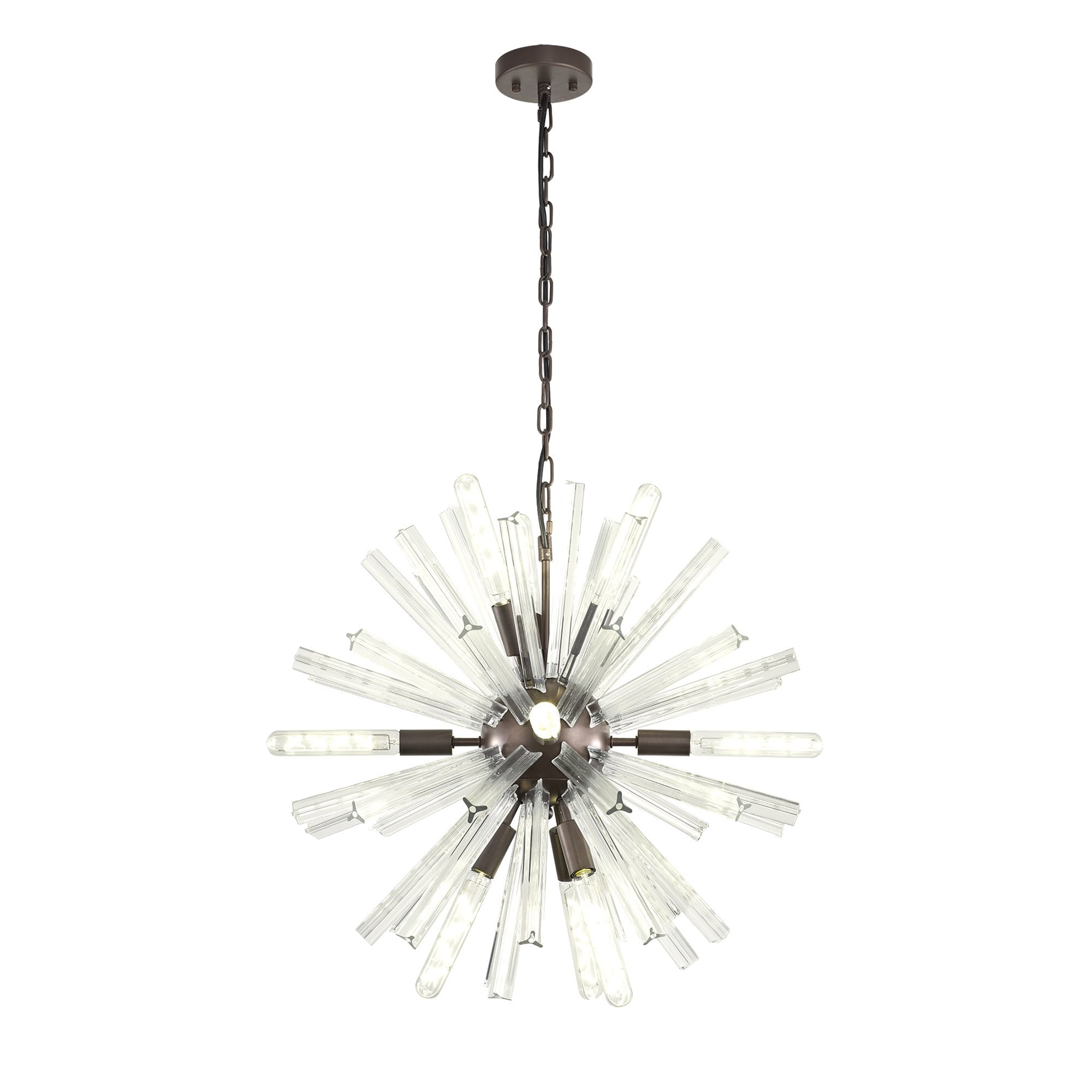 Fabula Wordworth 10 Light Round Pendant - Brown Oxide & Clear Glass