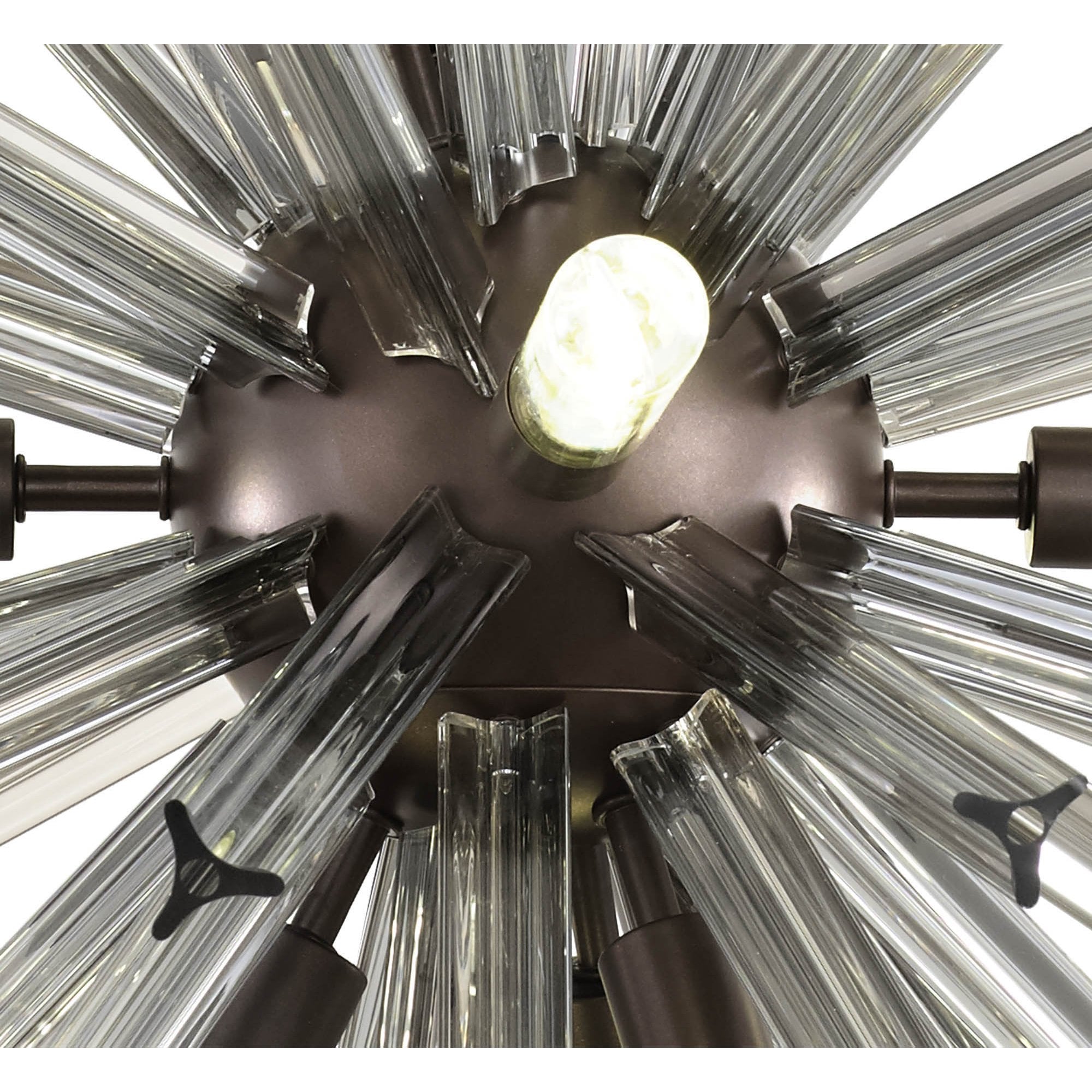 Fabula Wordworth 10 Light Round Pendant - Brown Oxide & Smoke Glass