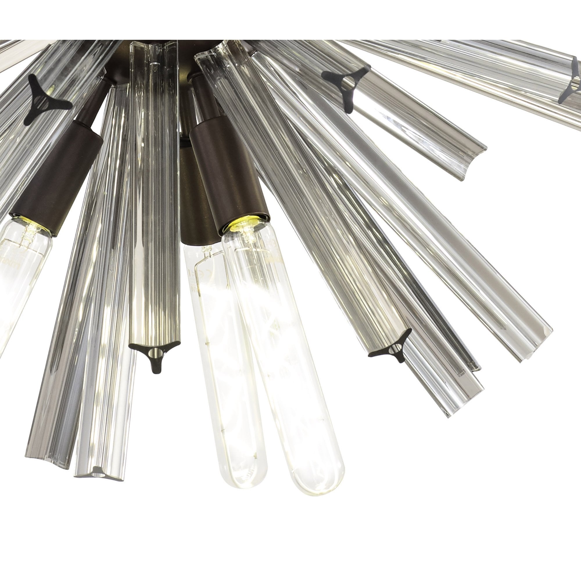 Fabula Wordworth 10 Light Round Pendant - Brown Oxide & Smoke Glass