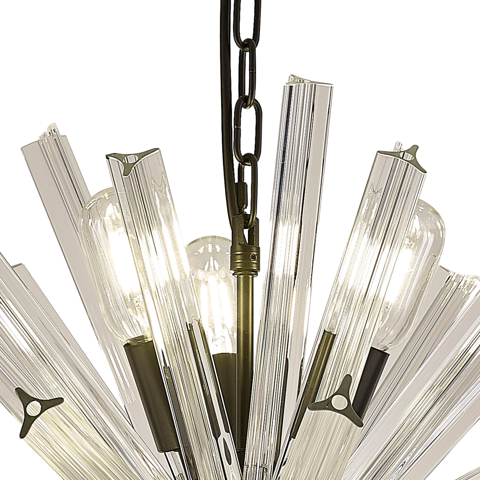 Fabula Wordworth 10 Light Round Pendant - Matt Black & Clear Glass