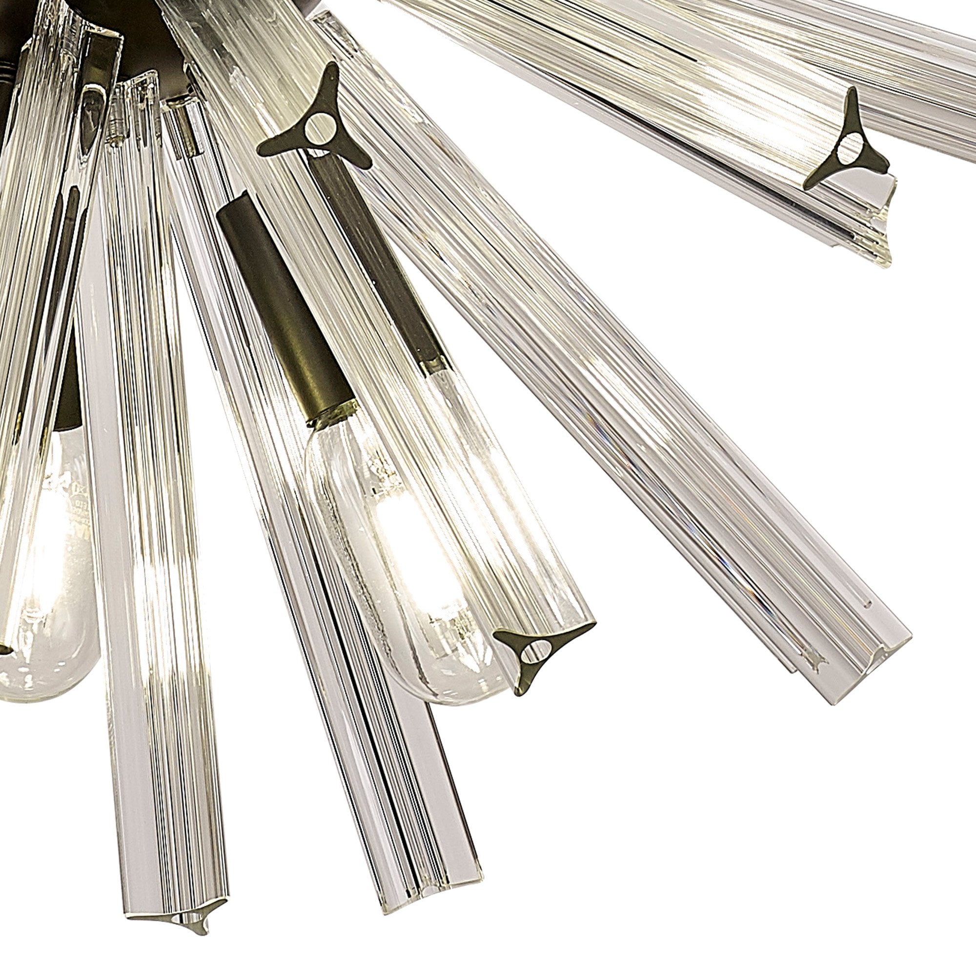 Fabula Wordworth 10 Light Round Pendant - Matt Black & Clear Glass