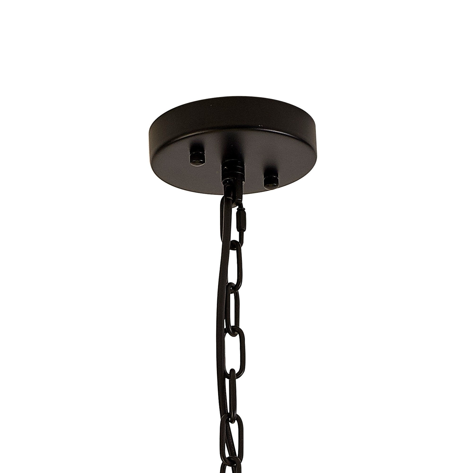 Fabula Wordworth 10 Light Round Pendant - Matt Black & Smoke Glass