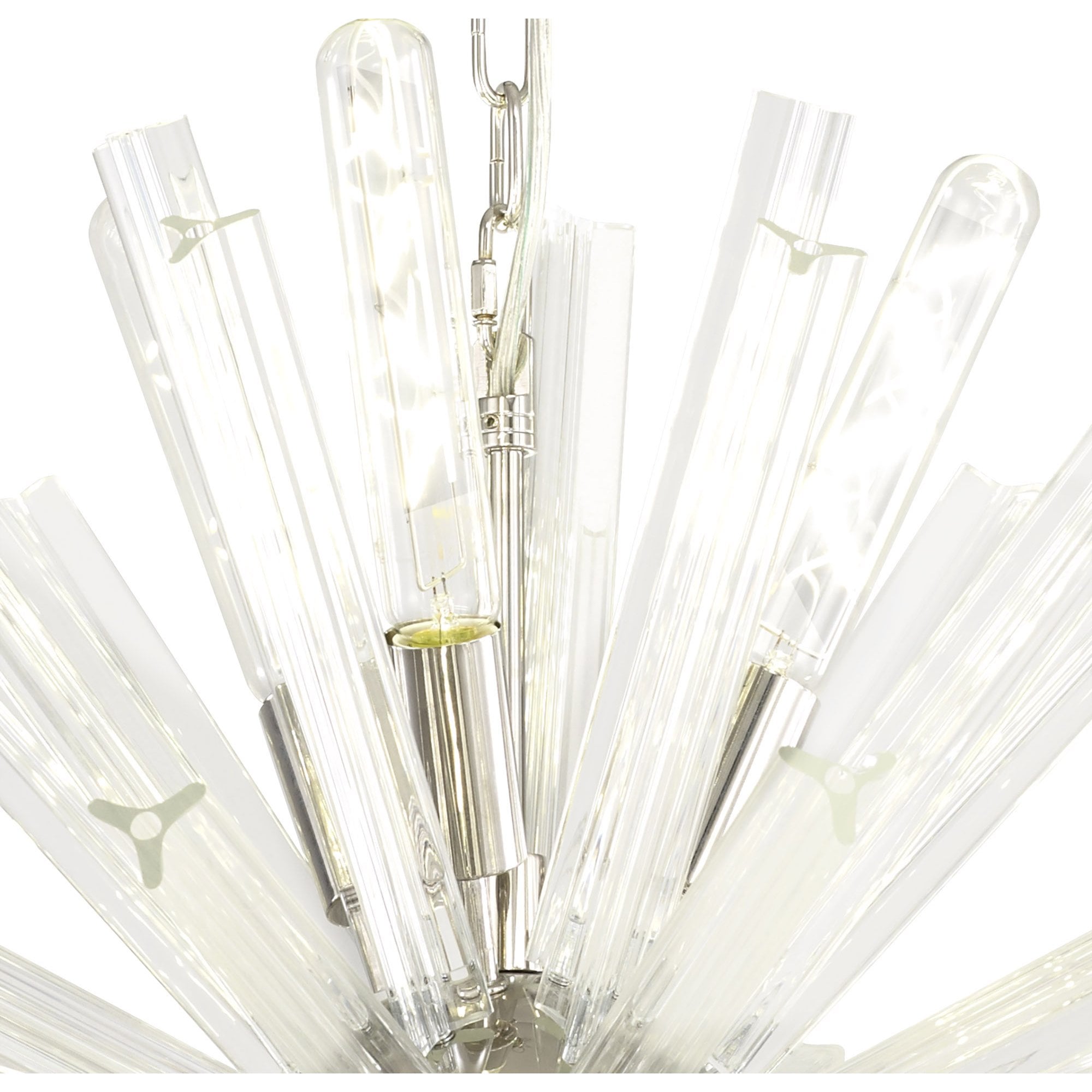 Fabula Wordworth 10 Light Round Pendant - Polished Nickel & Clear Glass