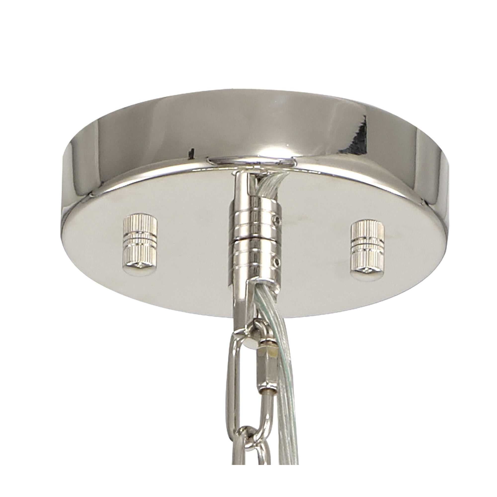 Fabula Wordworth 10 Light Round Pendant - Polished Nickel & Smoke Glass