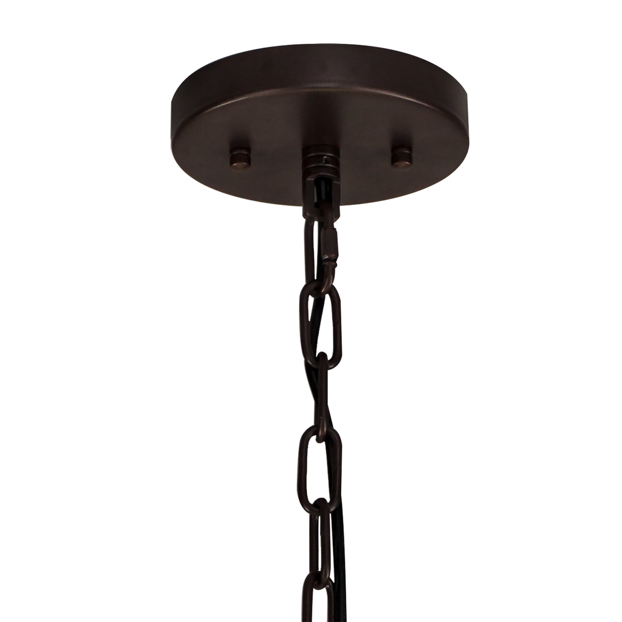 Fabula Wordworth 16 Light Round Pendant - Brown Oxide & Clear Glass