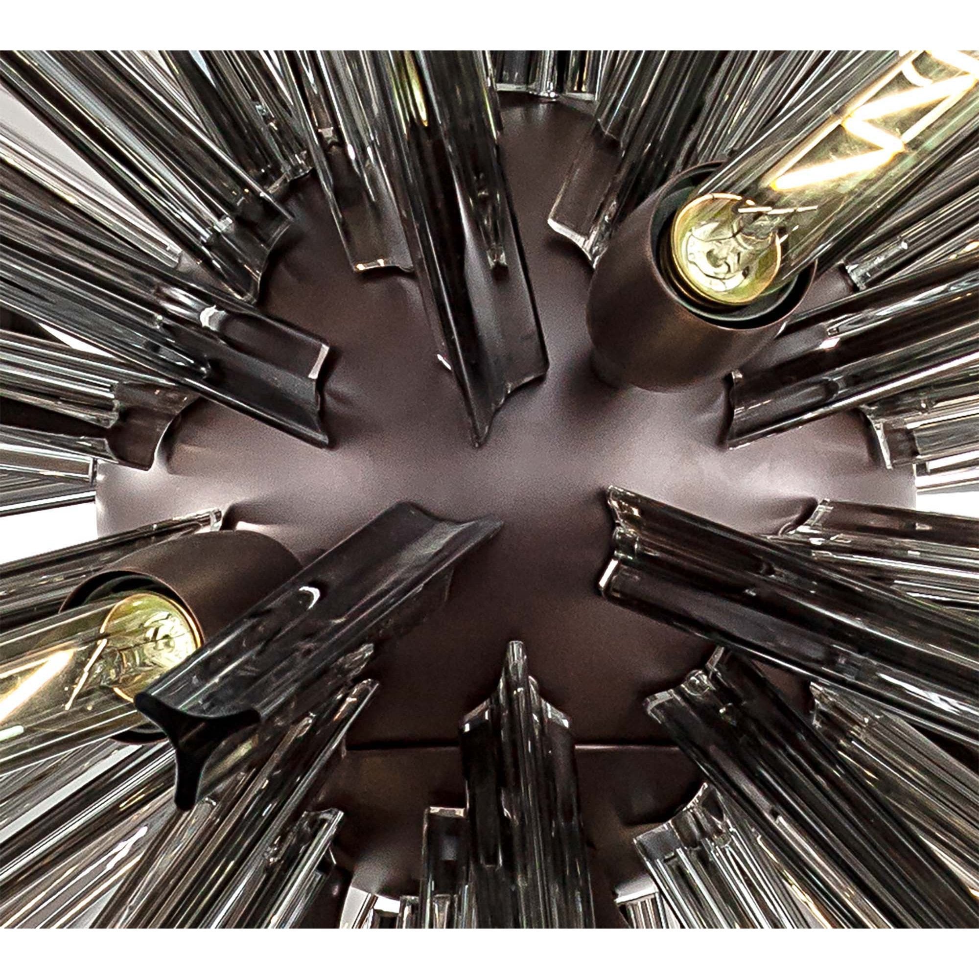 Fabula Wordworth 16 Light Round Pendant - Brown Oxide & Smoke Glass