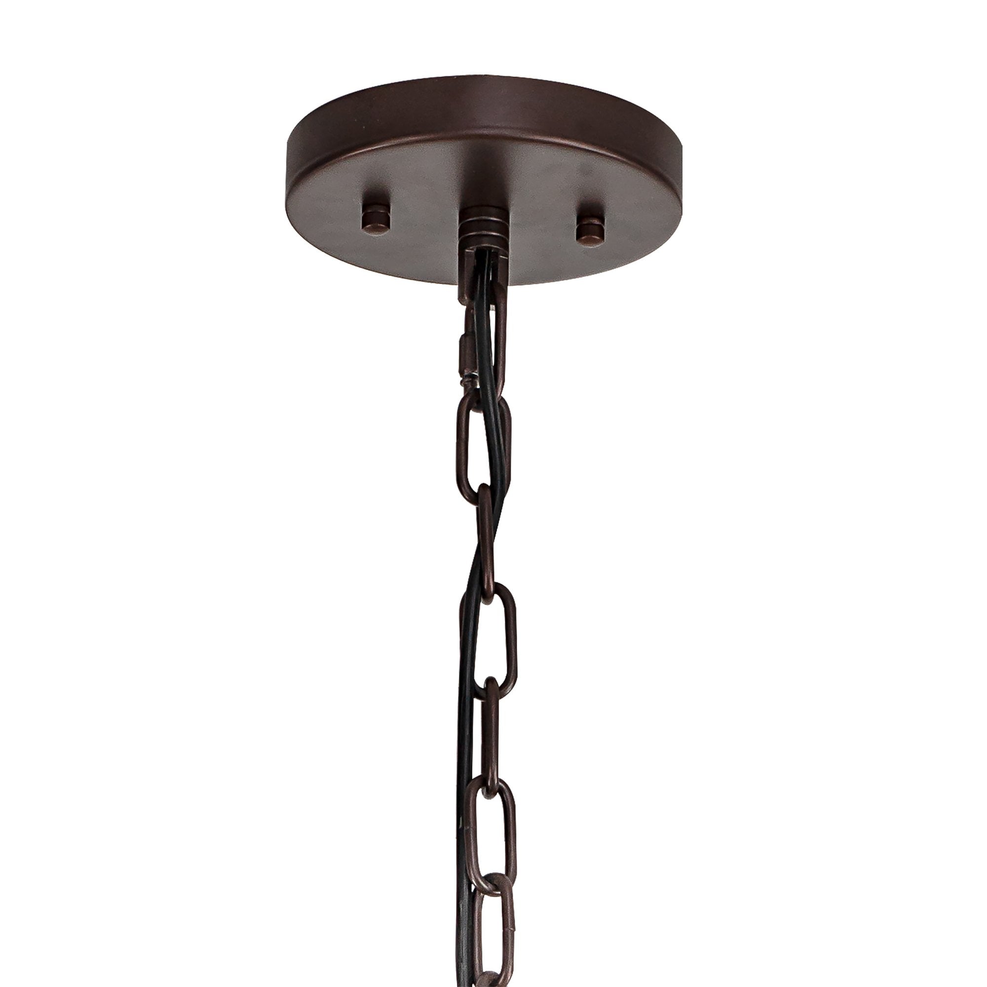 Fabula Wordworth 16 Light Round Pendant - Brown Oxide & Smoke Glass