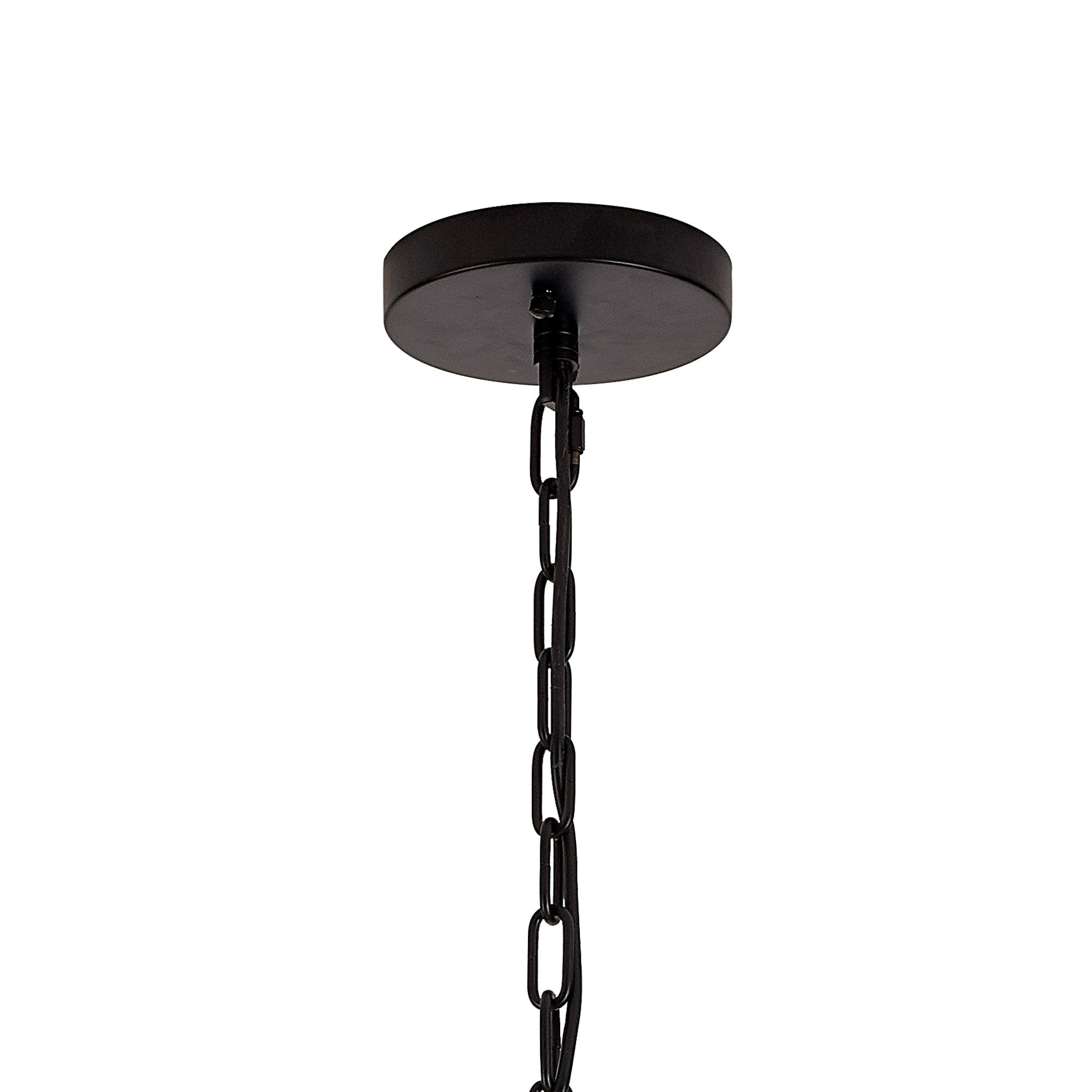 Fabula Wordworth 16 Light Round Pendant - Matt Black & Champagne Gold Glass