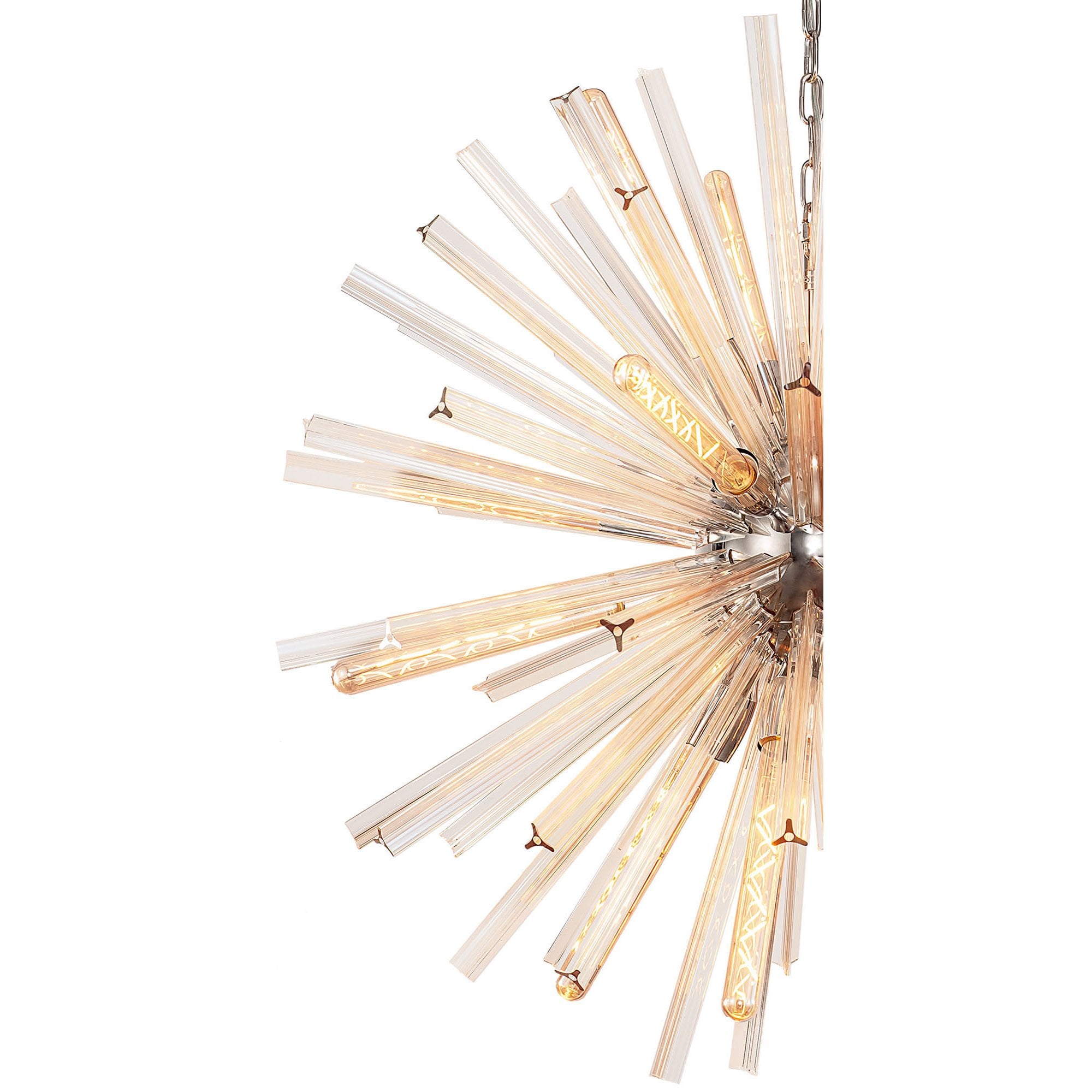 Fabula Wordworth 16 Light Round Pendant - Polished Nickel & Champagne Gold Glass