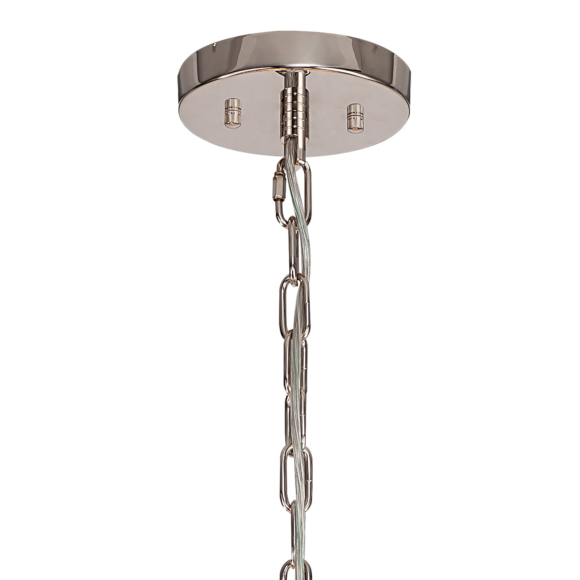 Fabula Wordworth 16 Light Round Pendant - Polished Nickel & Champagne Gold Glass