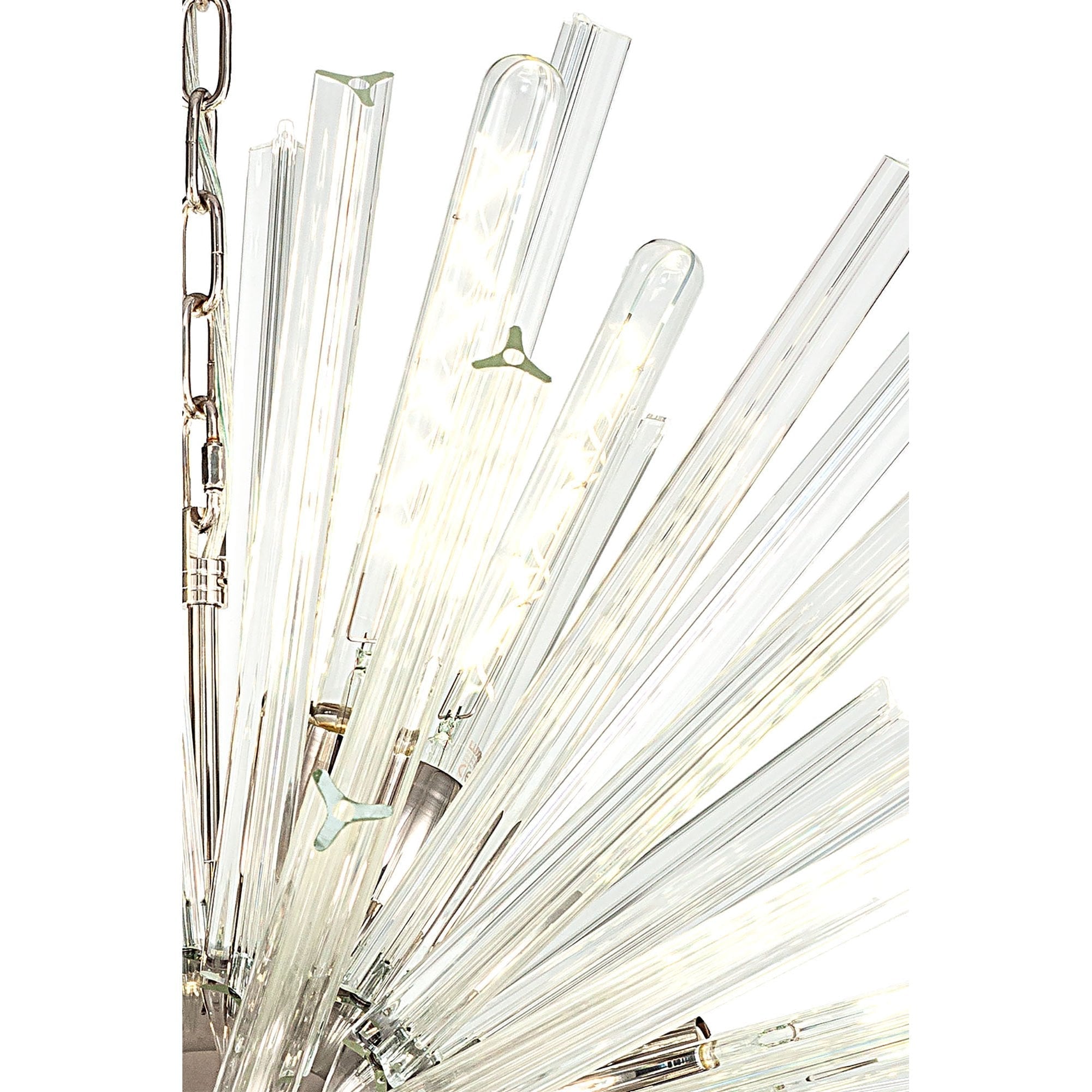 Fabula Wordworth 16 Light Round Pendant - Polished Nickel & Clear Glass