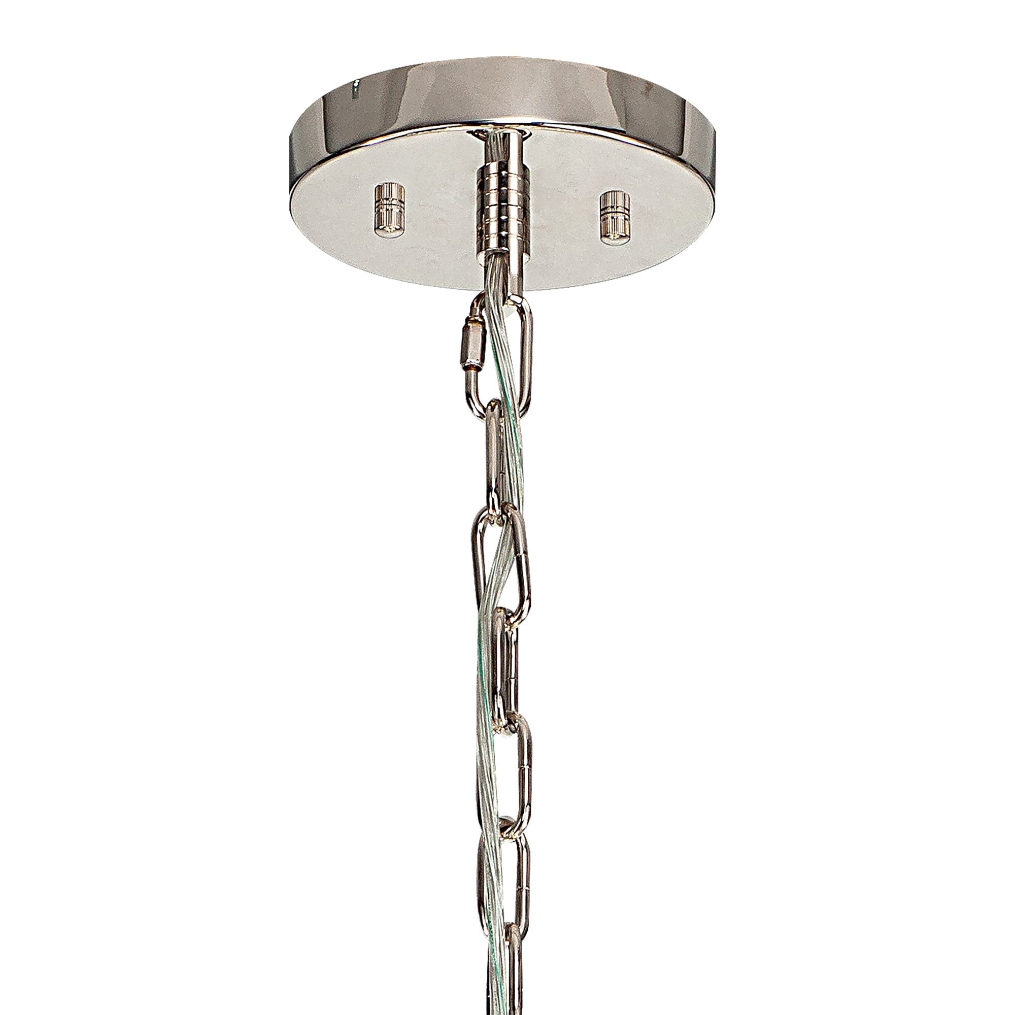 Fabula Wordworth 16 Light Round Pendant - Polished Nickel & Clear Glass