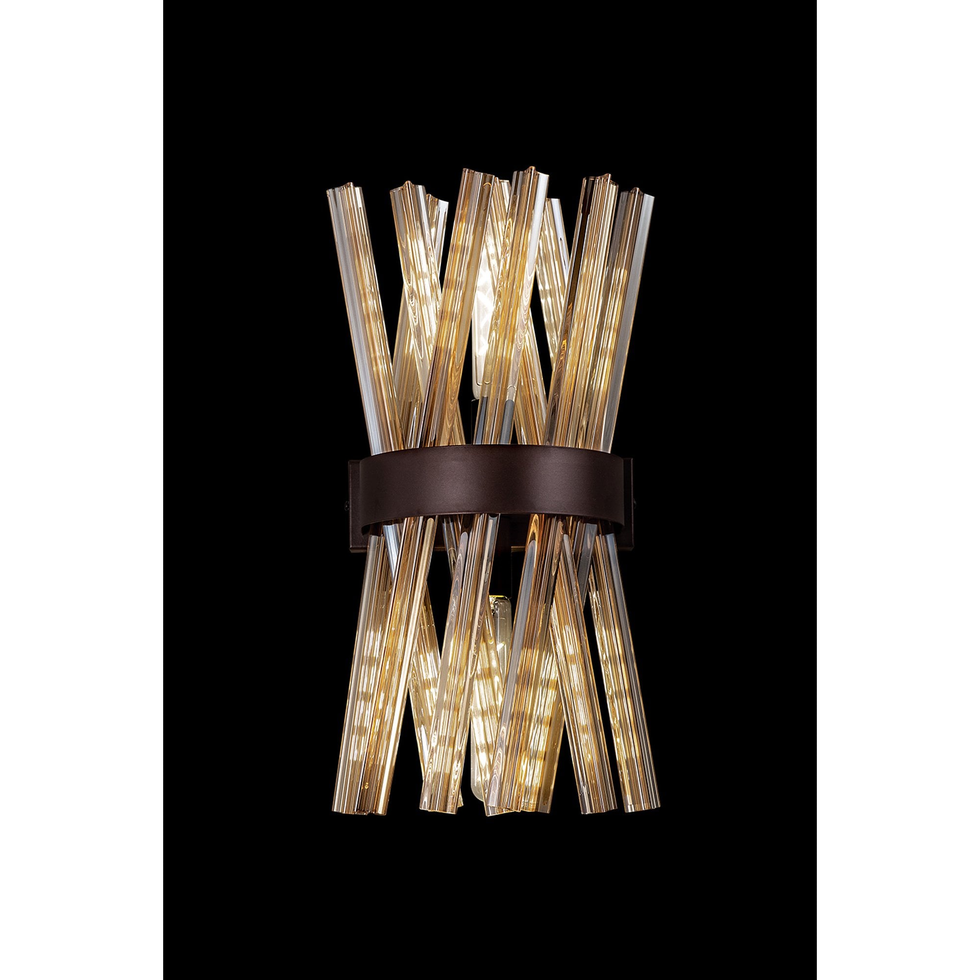 Fabula Wordworth 2 Light Wall Light - Brown Oxide & Champagne Glass