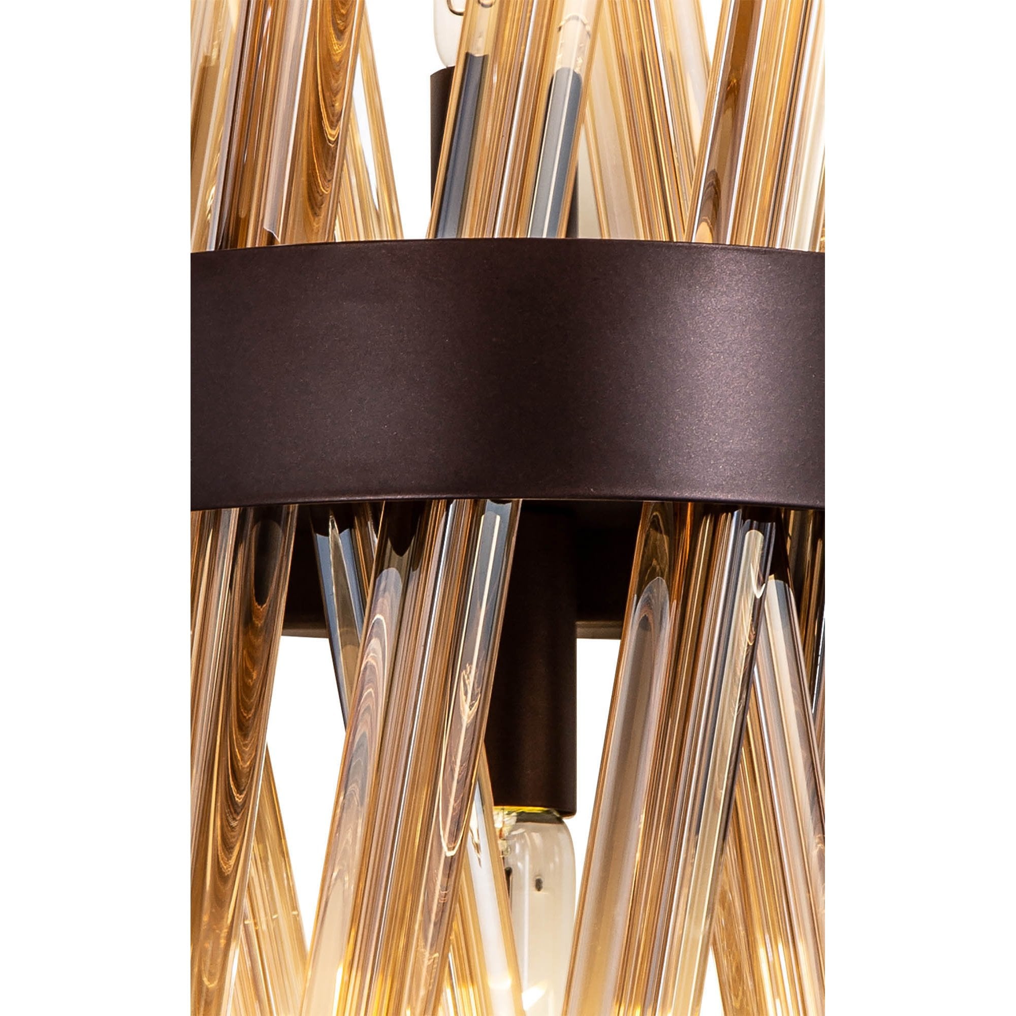 Fabula Wordworth 2 Light Wall Light - Brown Oxide & Champagne Glass