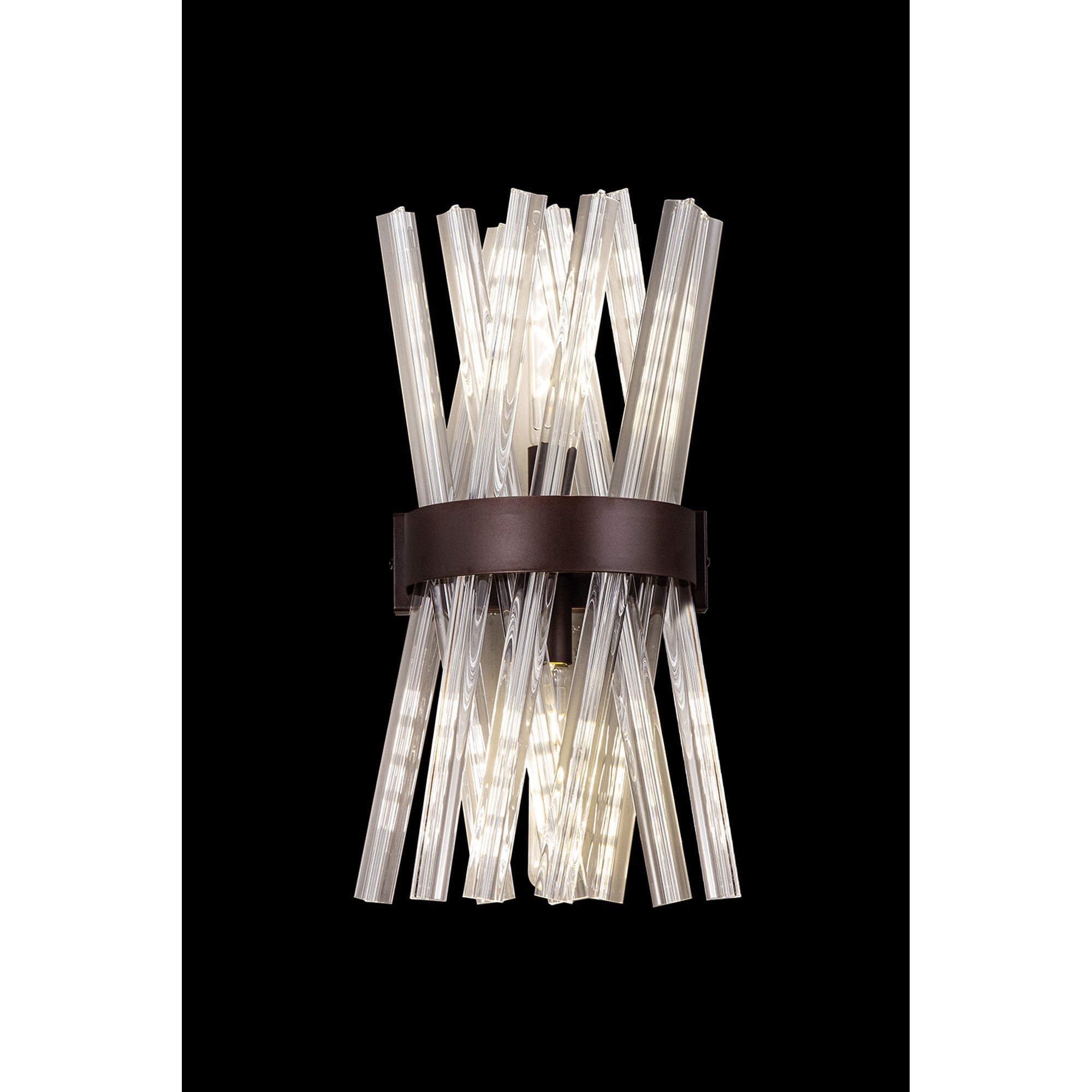 Fabula Wordworth 2 Light Wall Light - Brown Oxide & Clear Glass