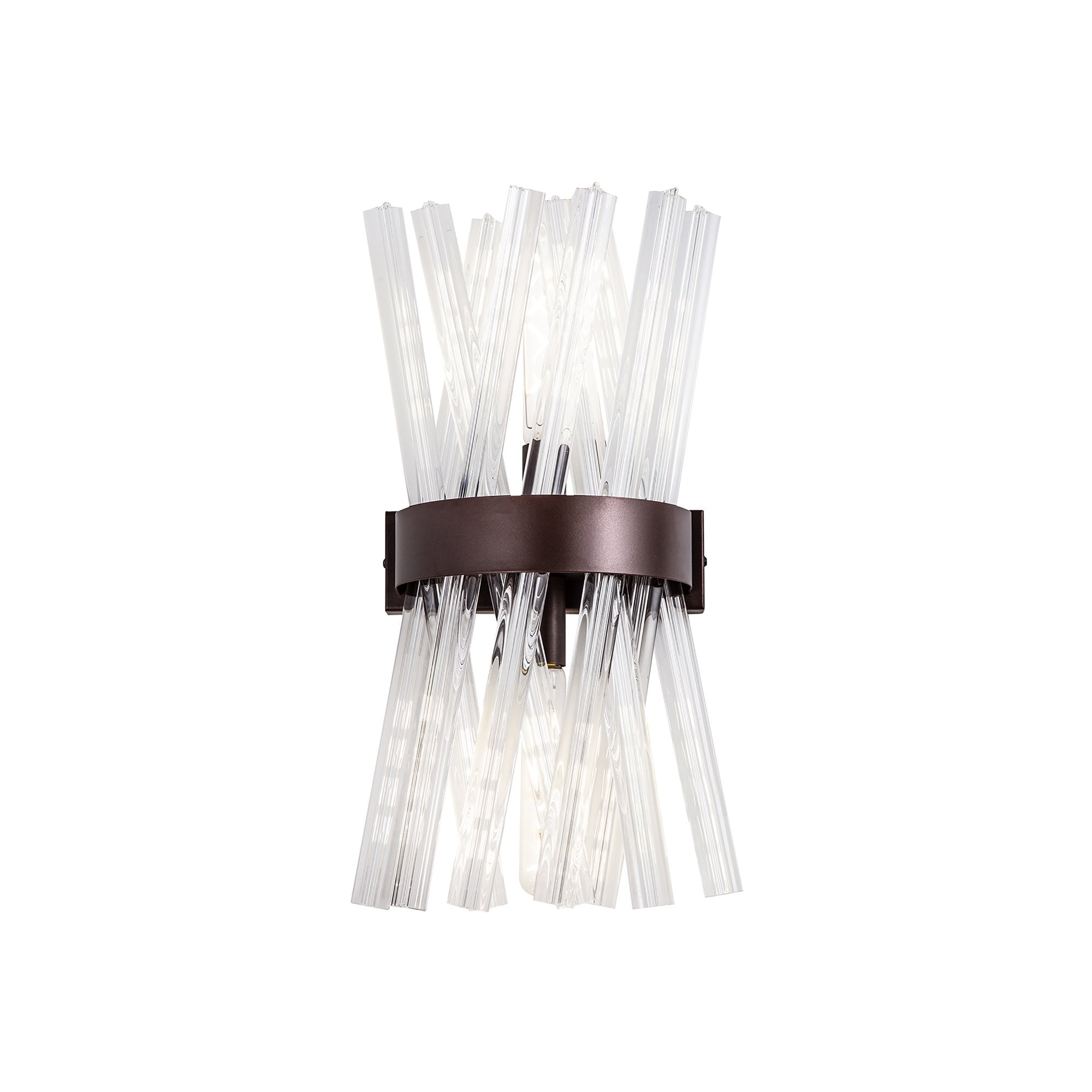 Fabula Wordworth 2 Light Wall Light - Brown Oxide & Clear Glass