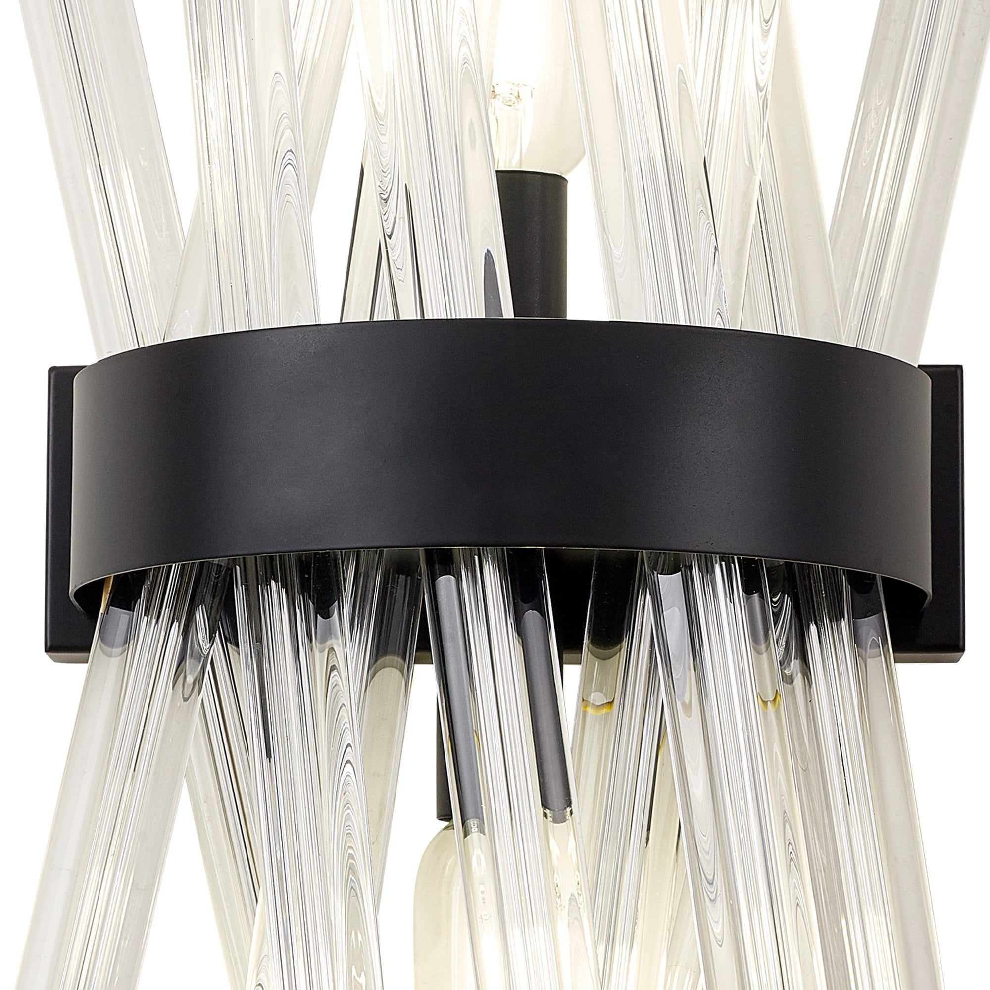 Fabula Wordworth 2 Light Wall Light - Matt Black & Clear Glass