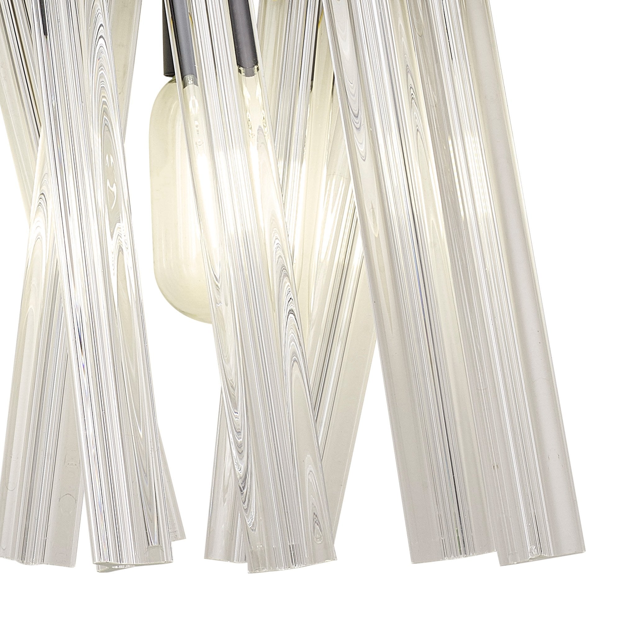 Fabula Wordworth 2 Light Wall Light - Matt Black & Clear Glass