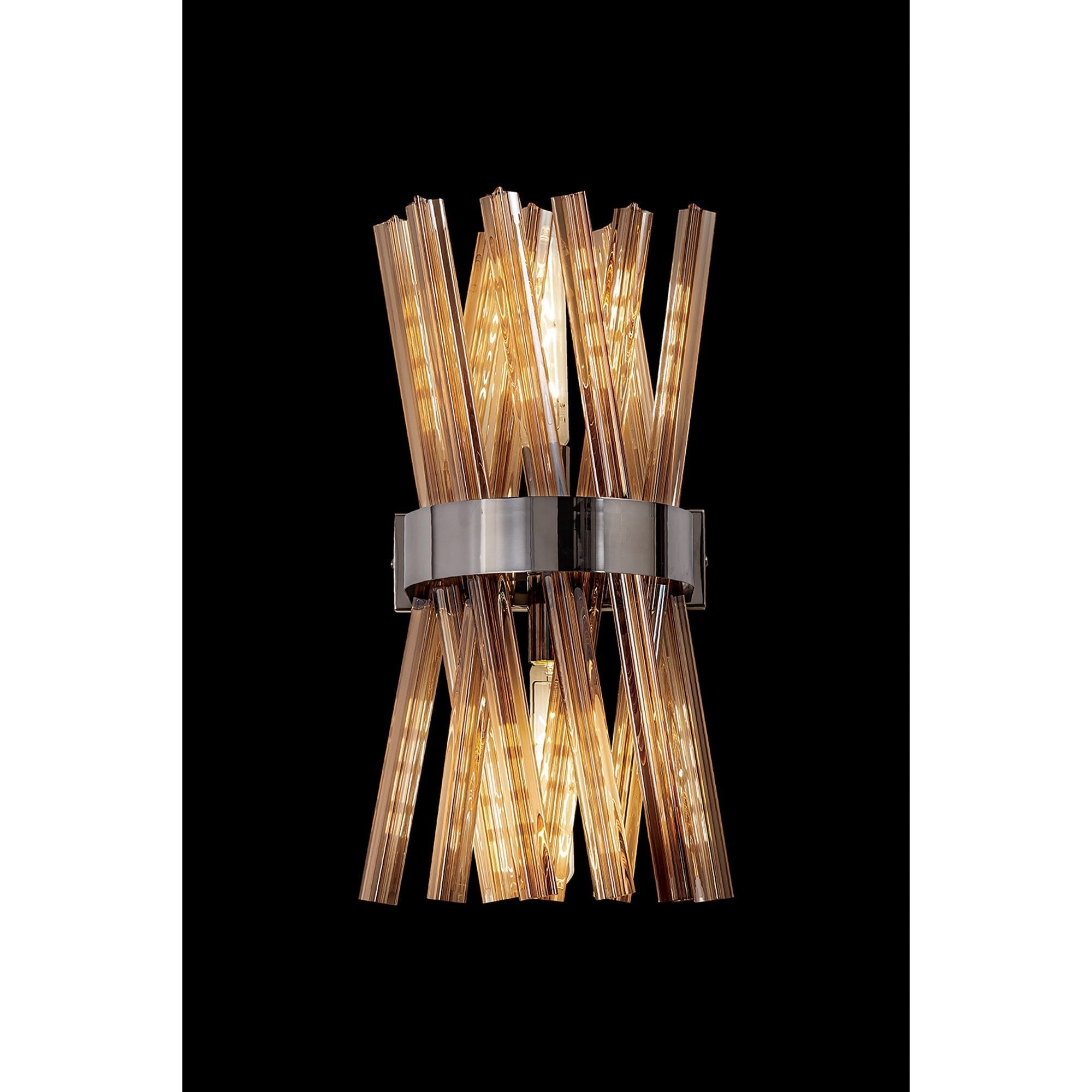 Fabula Wordworth 2 Light Wall Light - Polished Nickel & Champagne Glass