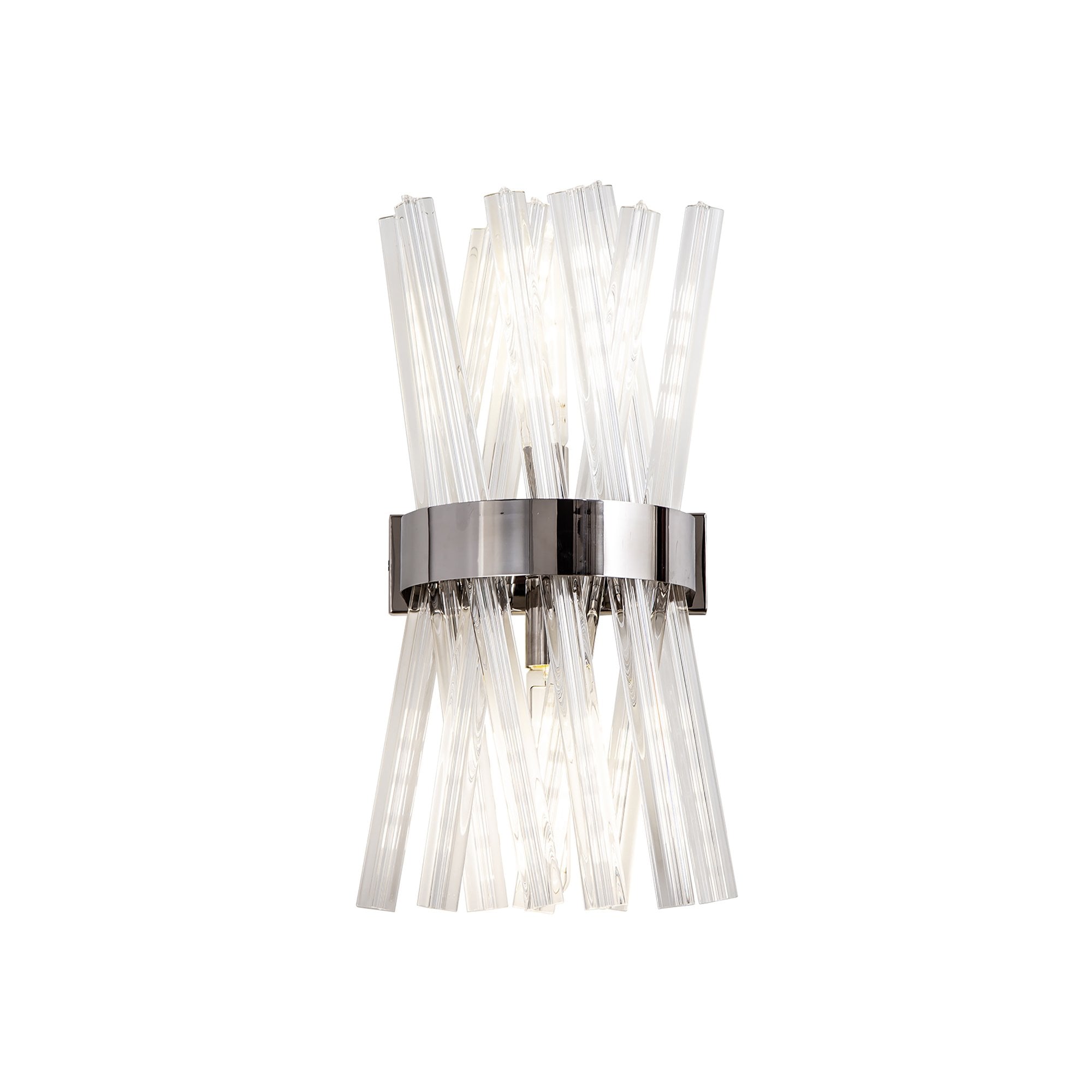 Fabula Wordworth 2 Light Wall Light - Polished Nickel & Clear Glass