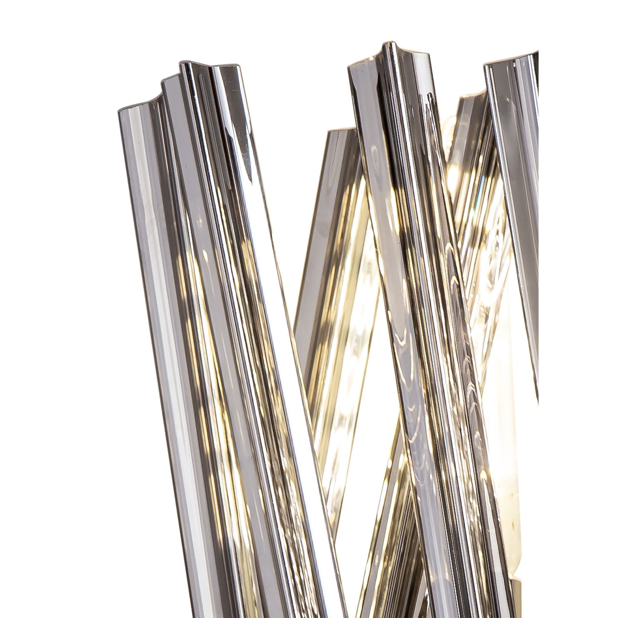 Fabula Wordworth 2 Light Wall Light - Polished Nickel & Smoke Glass