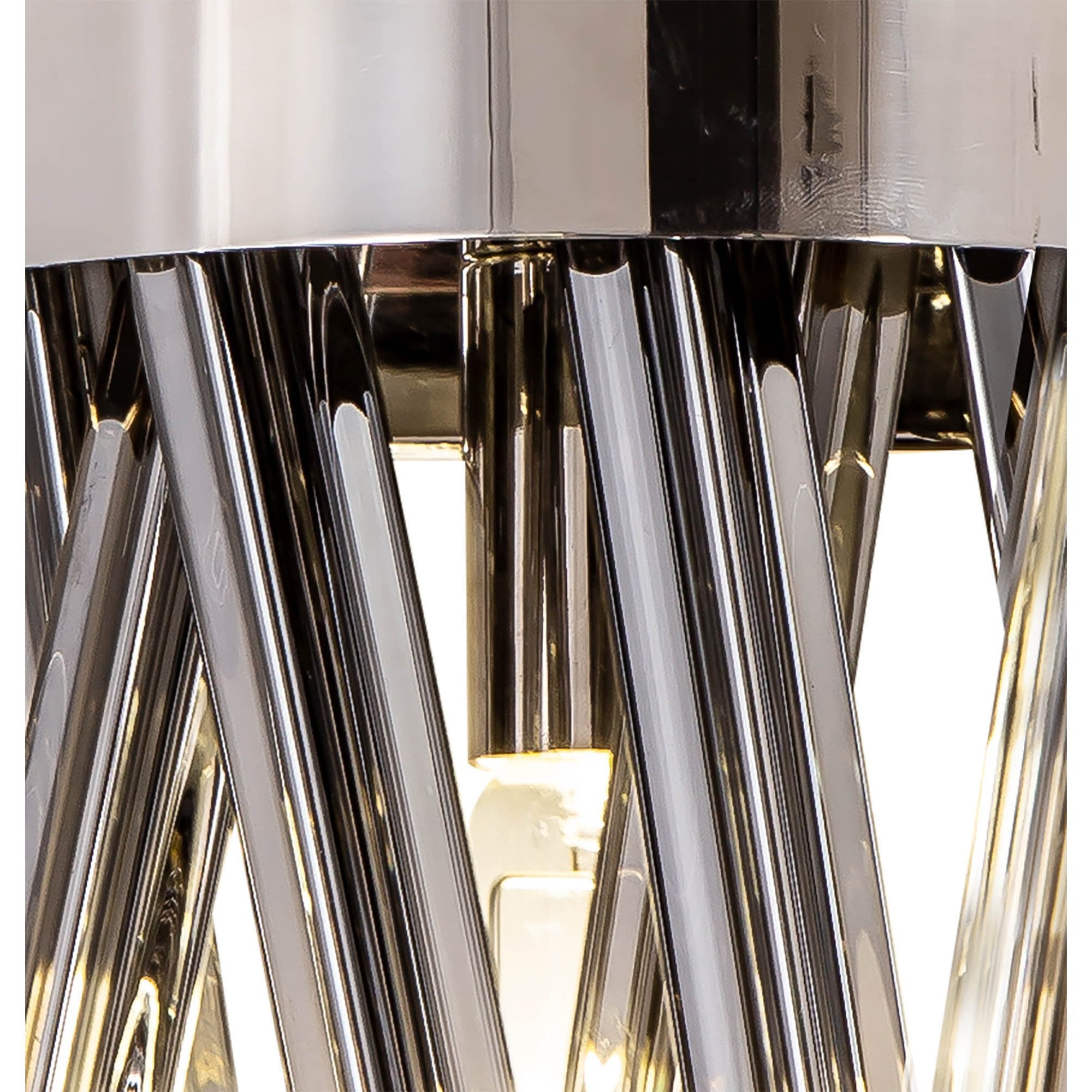 Fabula Wordworth 2 Light Wall Light - Polished Nickel & Smoke Glass