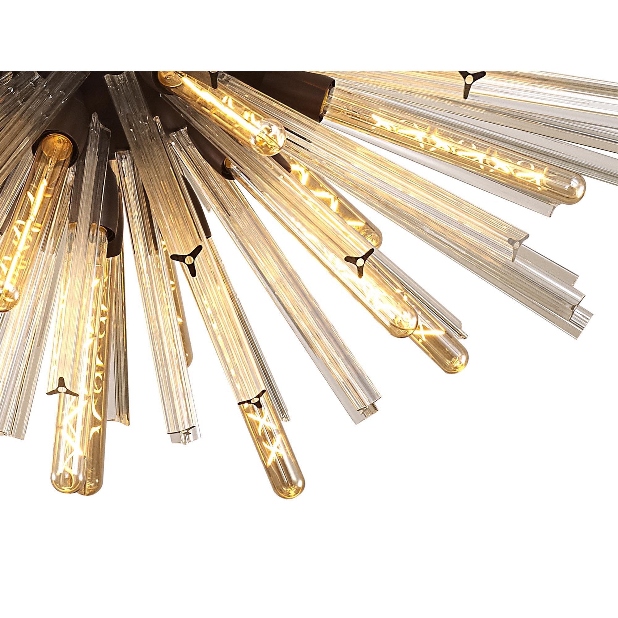 Fabula Wordworth 32 Light Oval Pendant - Brown Oxide & Champagne Glass