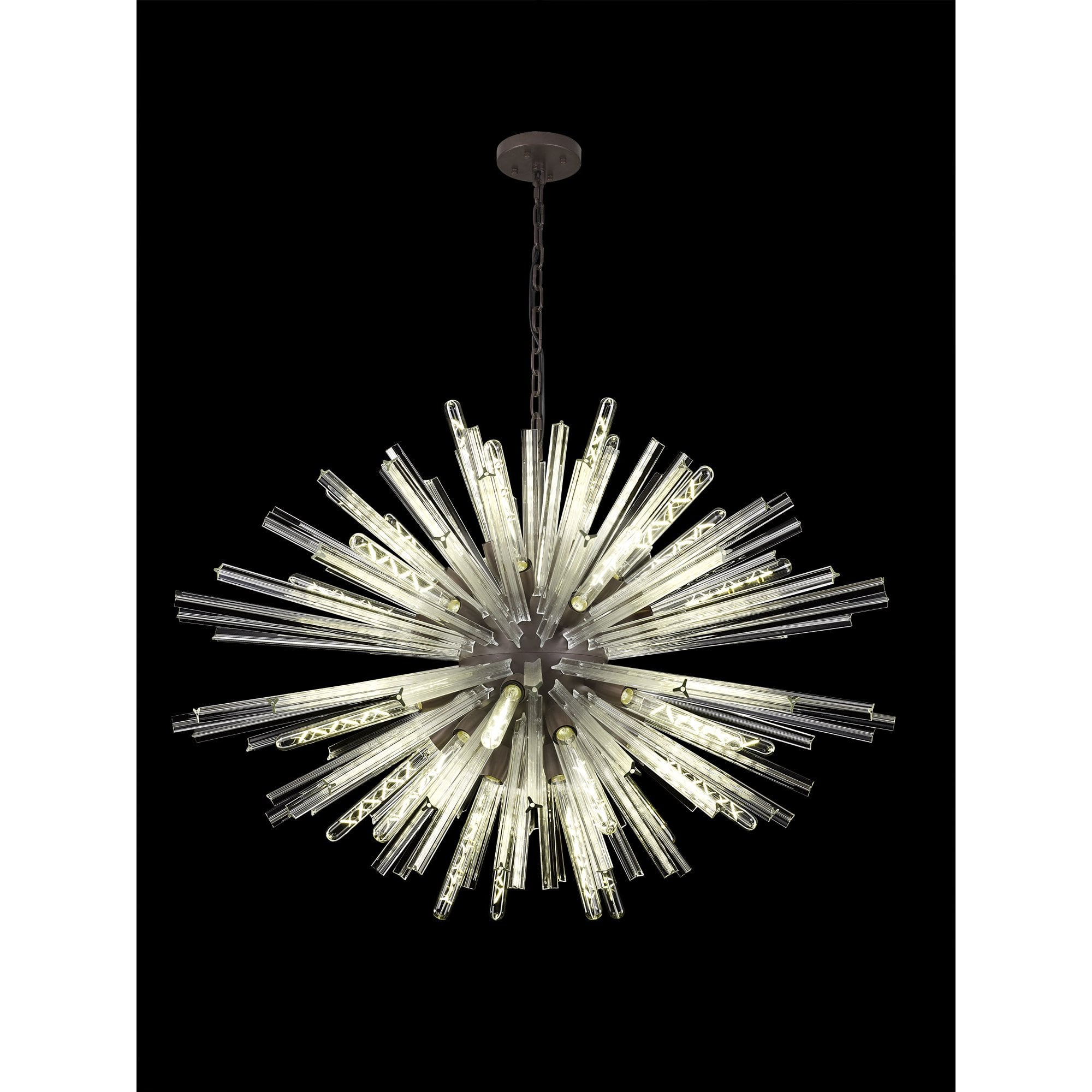 Fabula Wordworth 32 Light Oval Pendant - Brown Oxide & Clear Glass