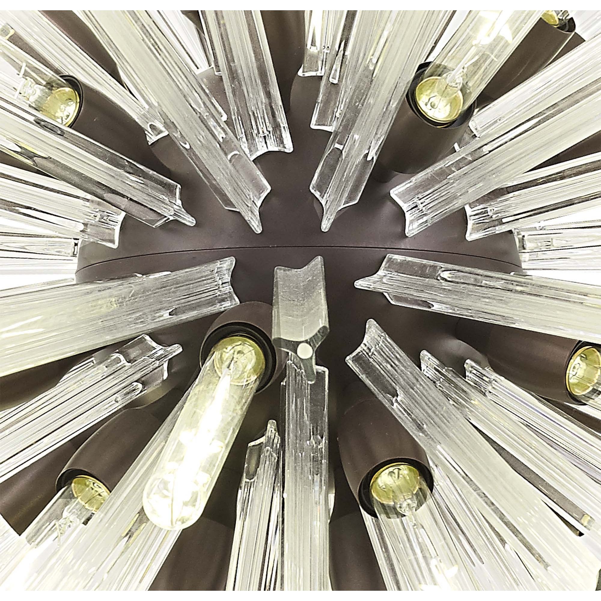 Fabula Wordworth 32 Light Oval Pendant - Brown Oxide & Clear Glass