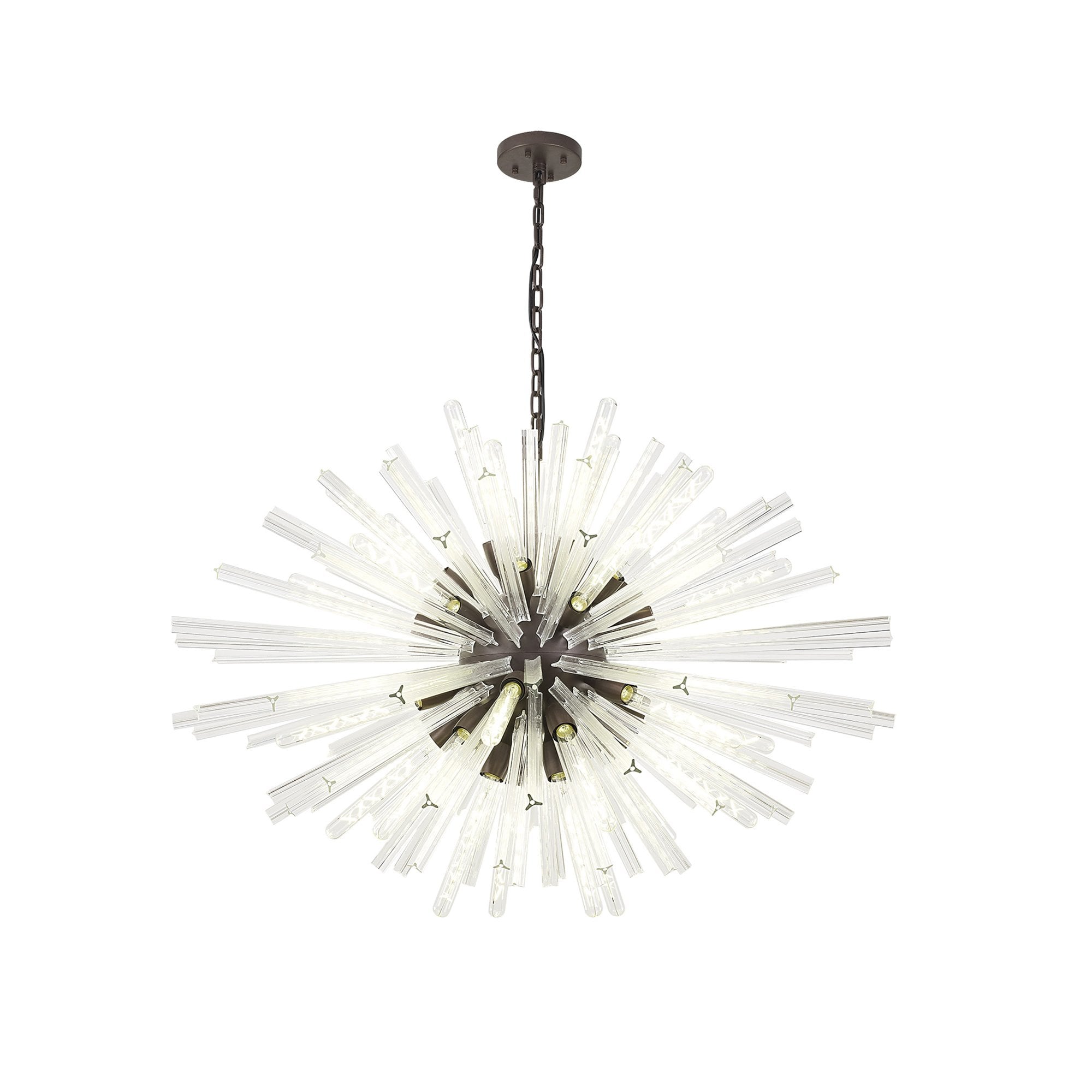 Fabula Wordworth 32 Light Oval Pendant - Brown Oxide & Clear Glass