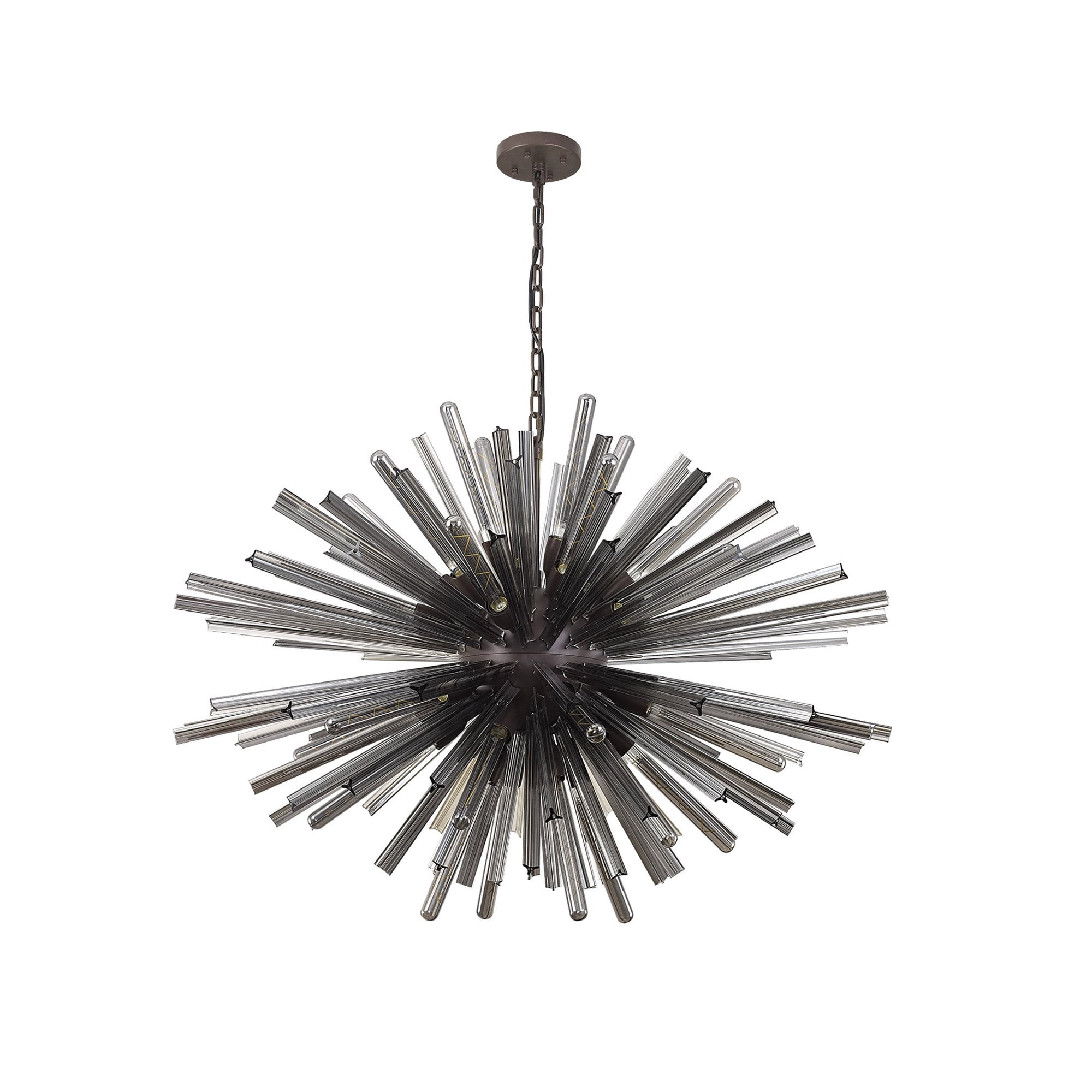 Fabula Wordworth 32 Light Oval Pendant - Brown Oxide & Smoke Glass