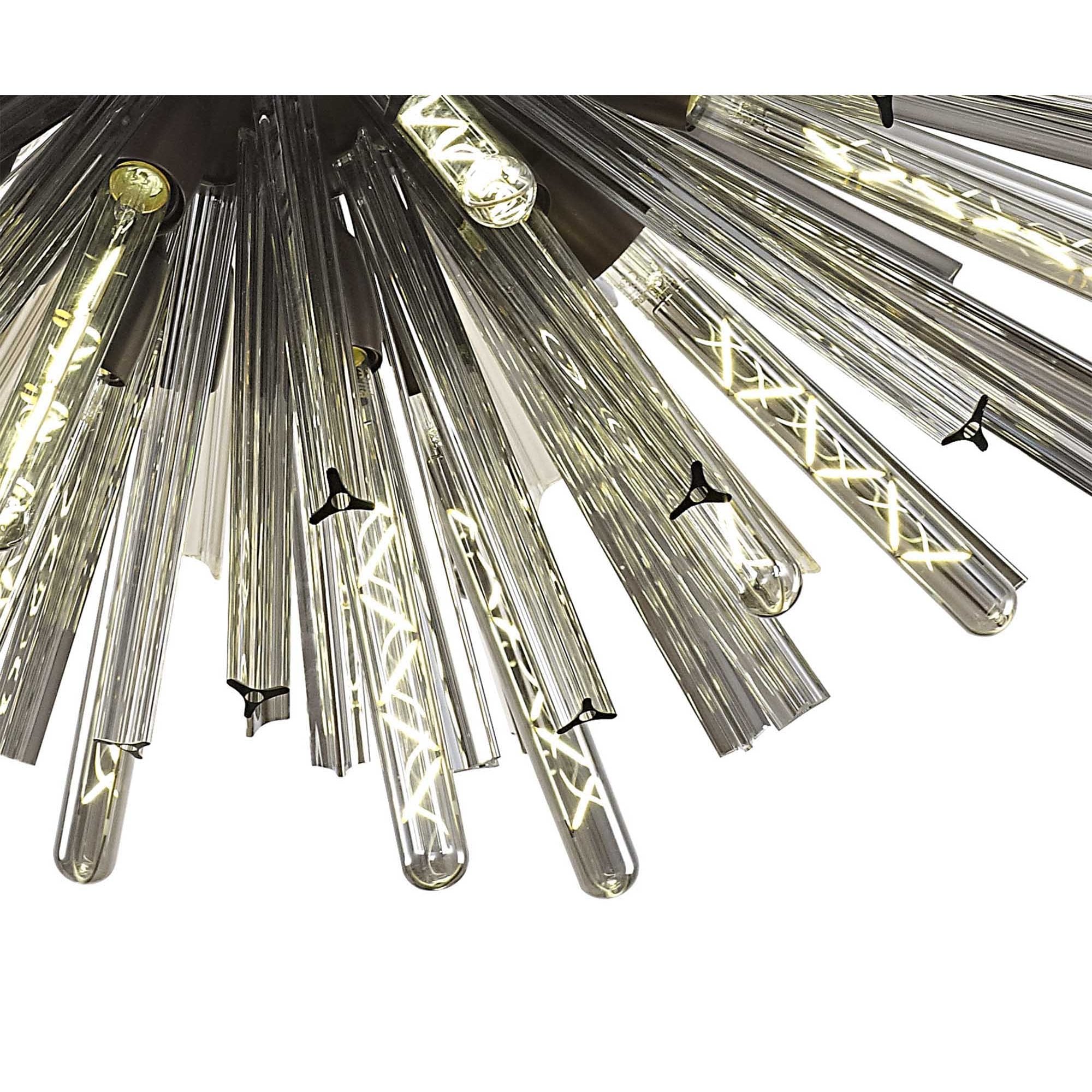 Fabula Wordworth 32 Light Oval Pendant - Brown Oxide & Smoke Glass