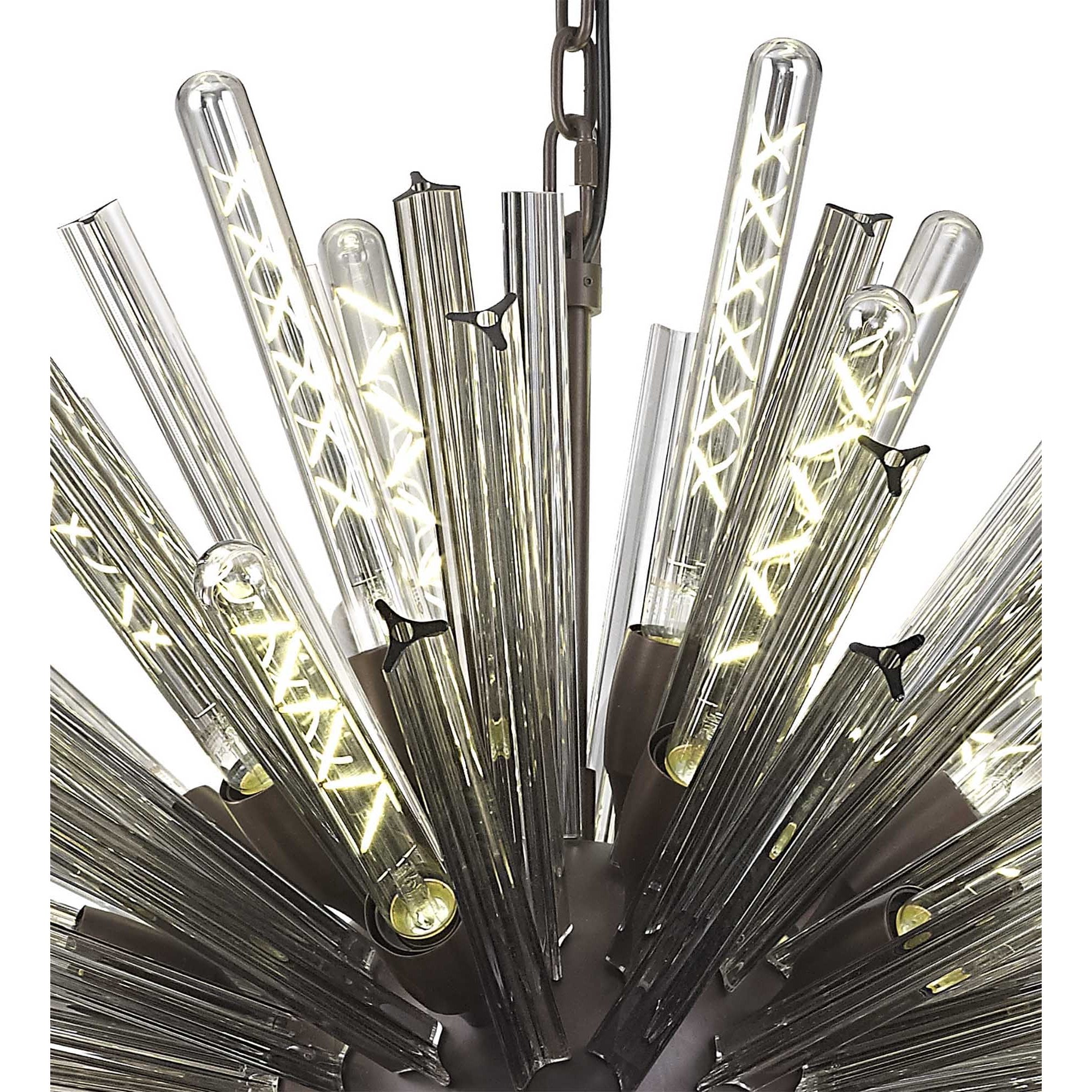 Fabula Wordworth 32 Light Oval Pendant - Brown Oxide & Smoke Glass