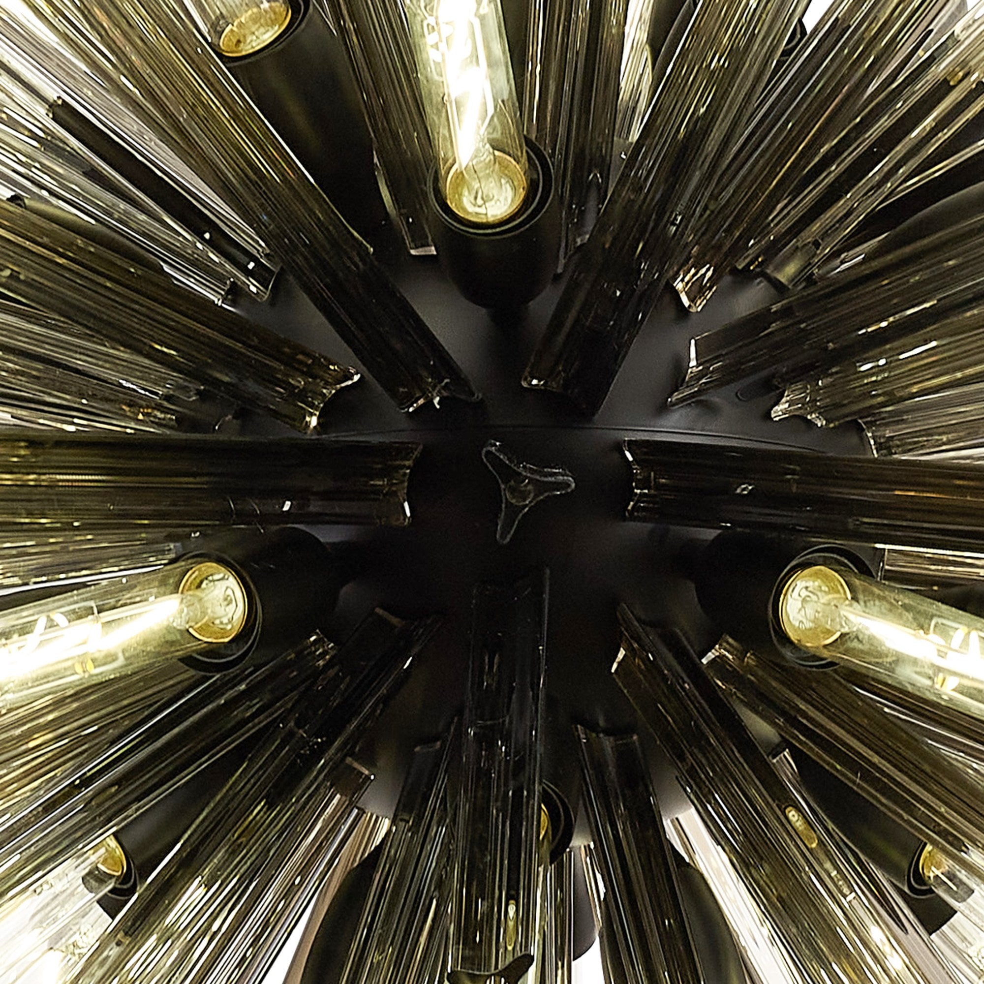 Fabula Wordworth 32 Light Oval Pendant - Matt Black & Smoke Glass