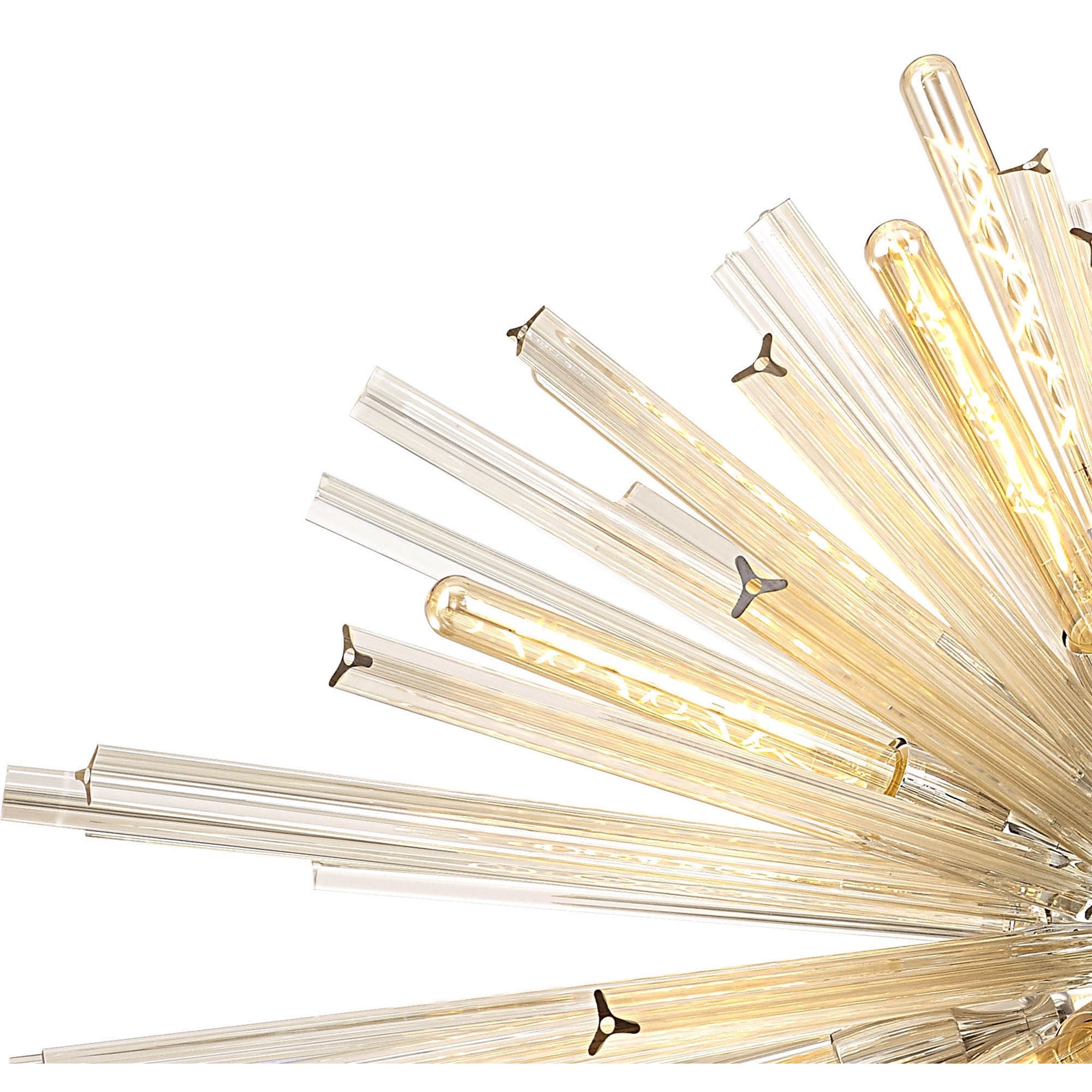 Fabula Wordworth 32 Light Oval Pendant - Polished Nickel & Champagne Glass