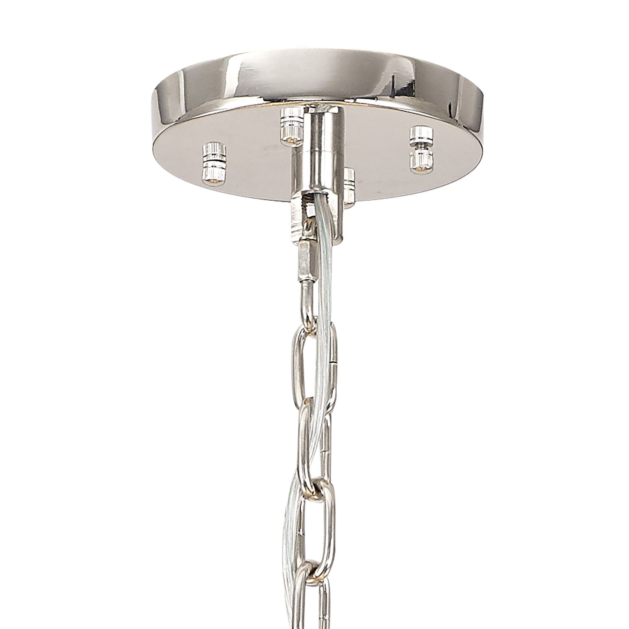 Fabula Wordworth 32 Light Oval Pendant - Polished Nickel & Champagne Glass