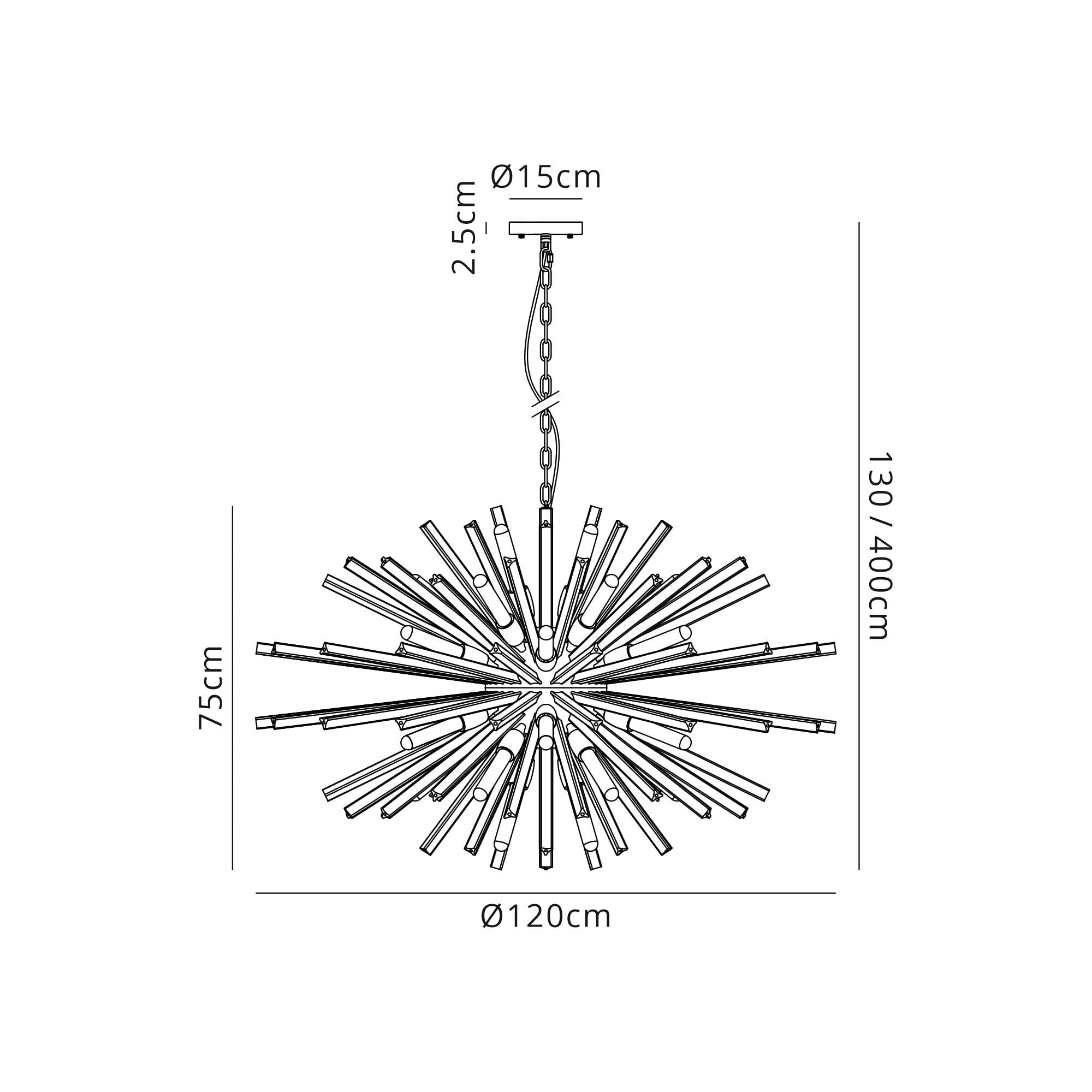 Fabula Wordworth 32 Light Oval Pendant - Polished Nickel & Clear Glass