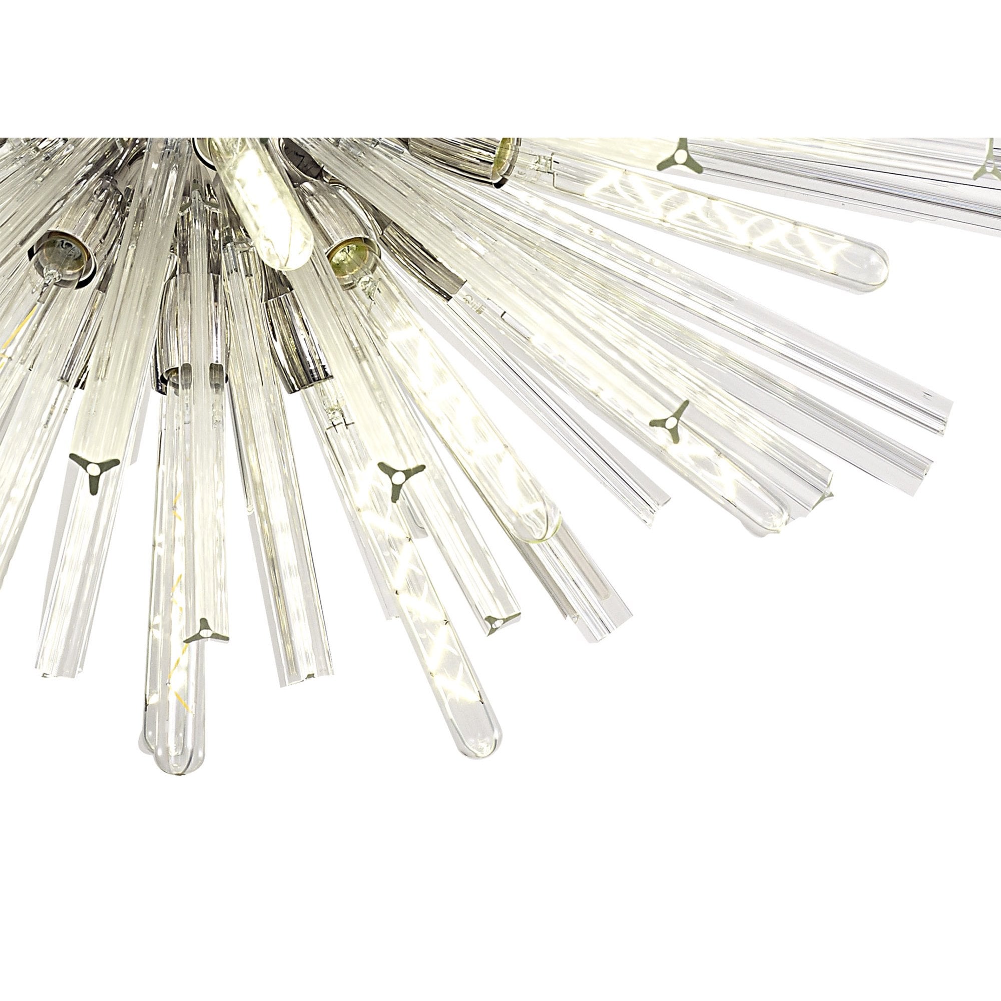 Fabula Wordworth 32 Light Oval Pendant - Polished Nickel & Clear Glass