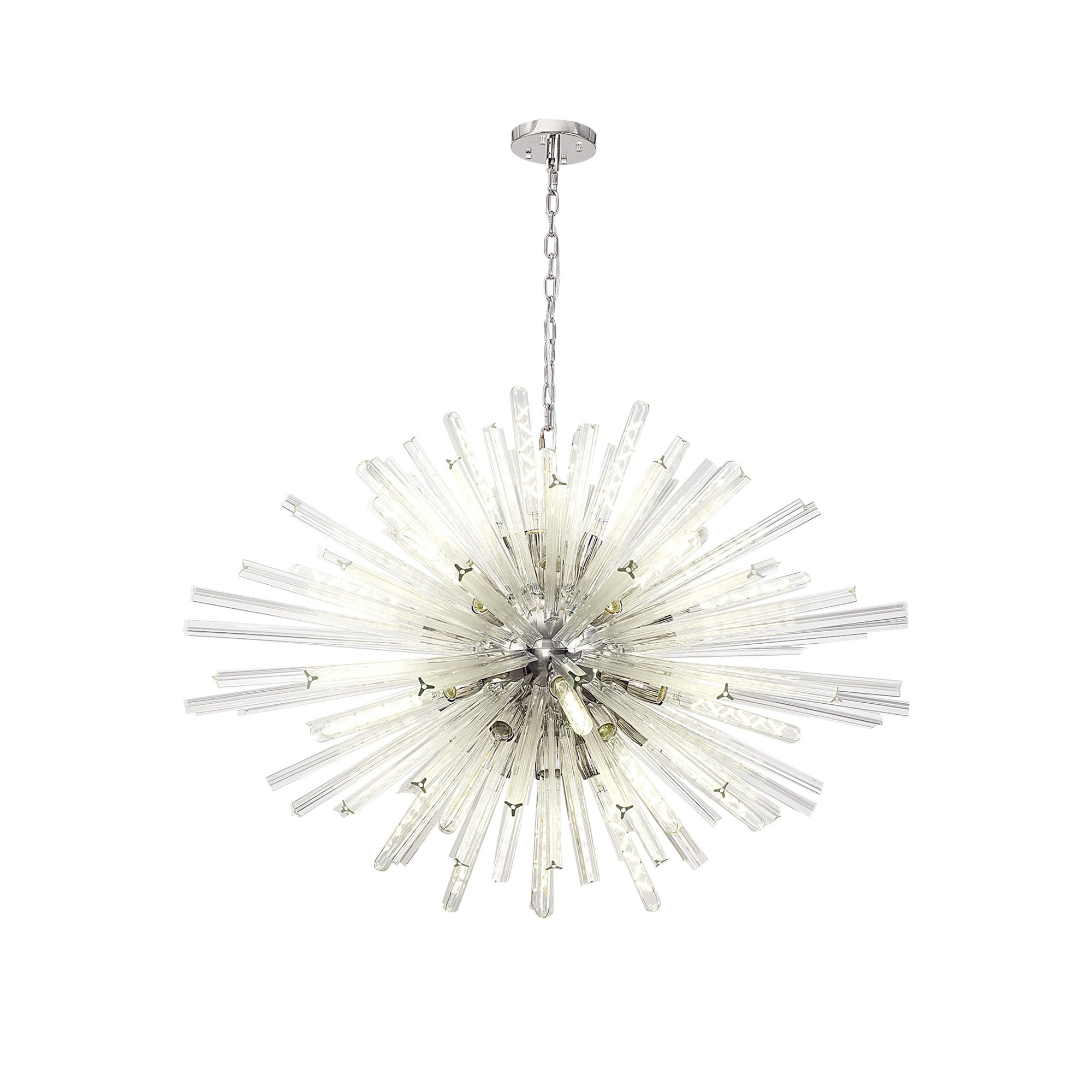 Fabula Wordworth 32 Light Oval Pendant - Polished Nickel & Clear Glass