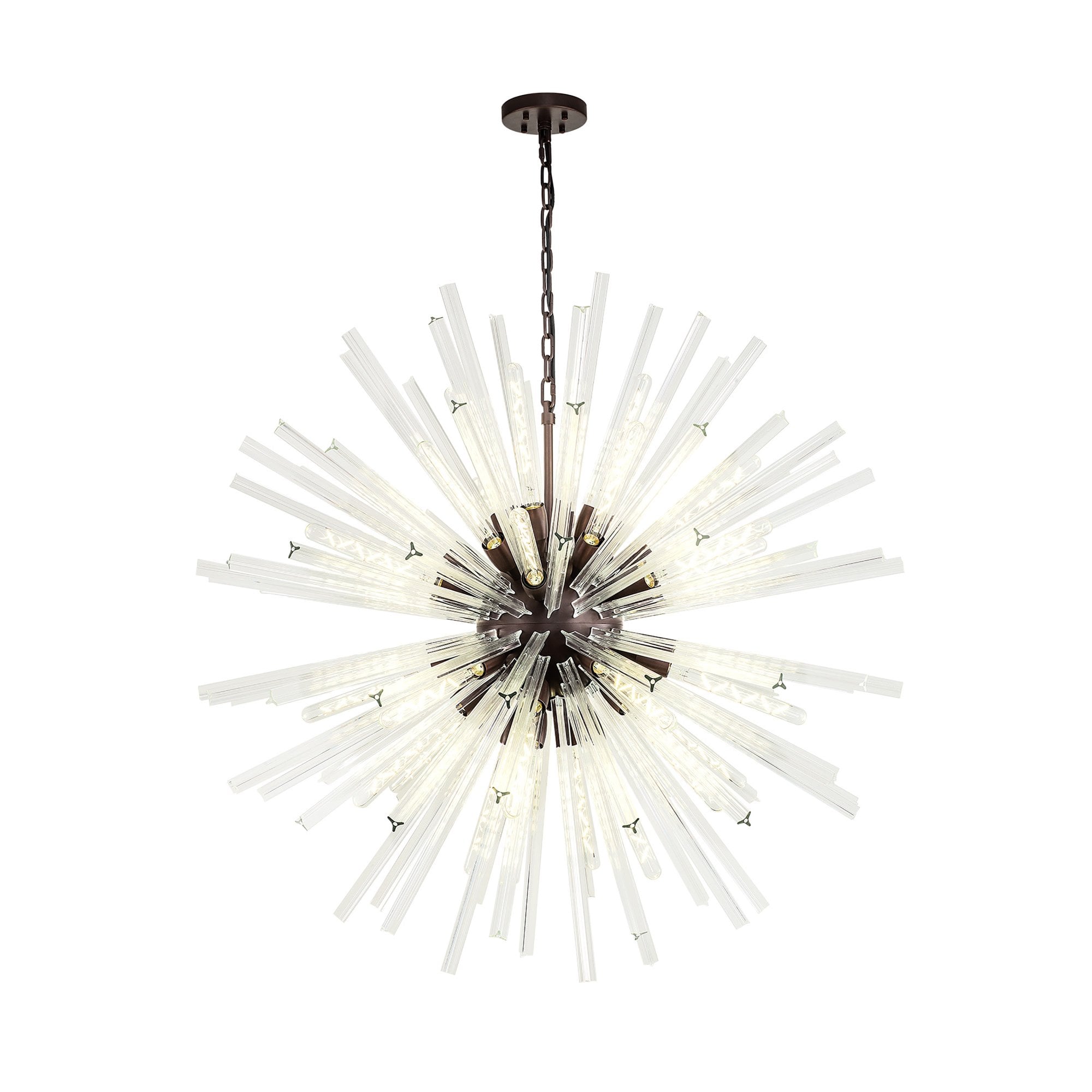 Fabula Wordworth 32 Light Round Pendant - Brown Oxide & Clear Glass