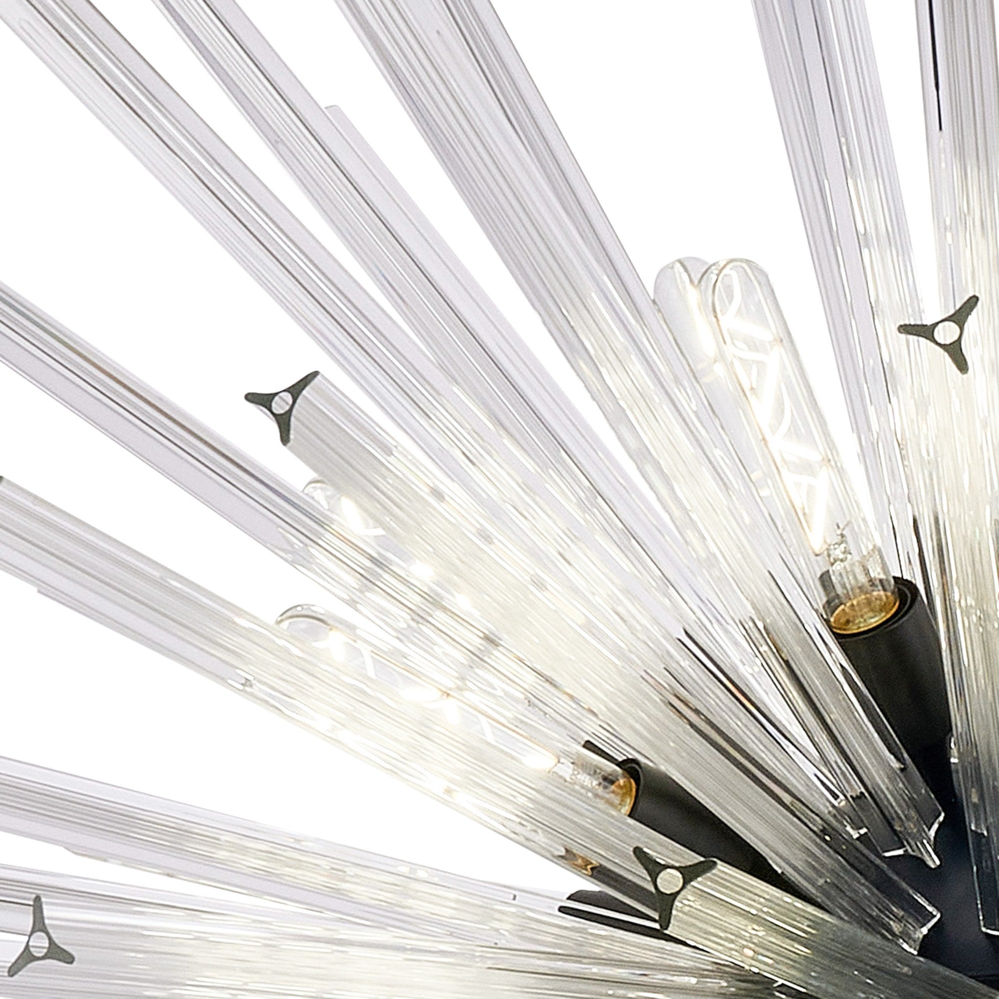 Fabula Wordworth 32 Light Round Pendant - Matt Black & Clear Glass