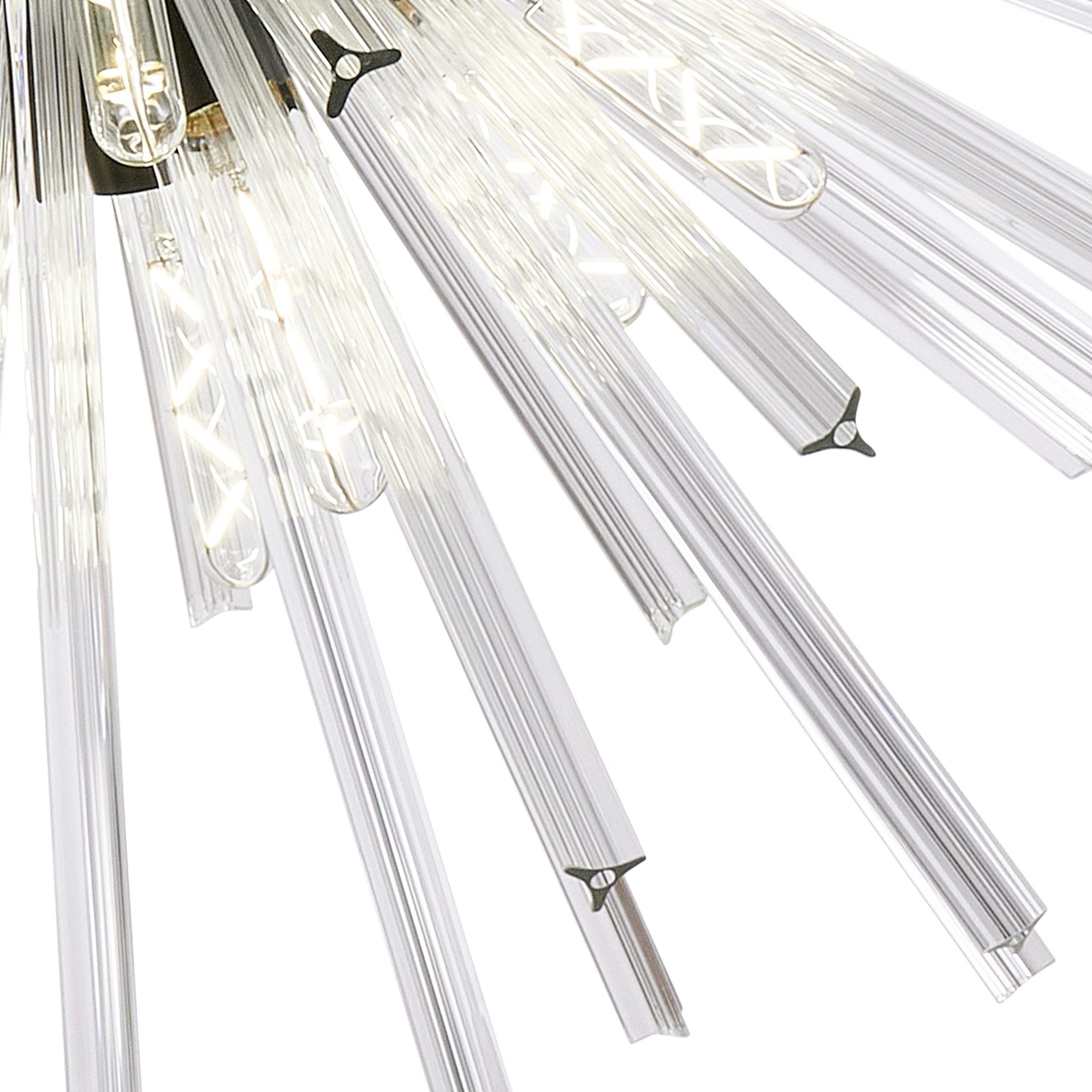 Fabula Wordworth 32 Light Round Pendant - Matt Black & Clear Glass