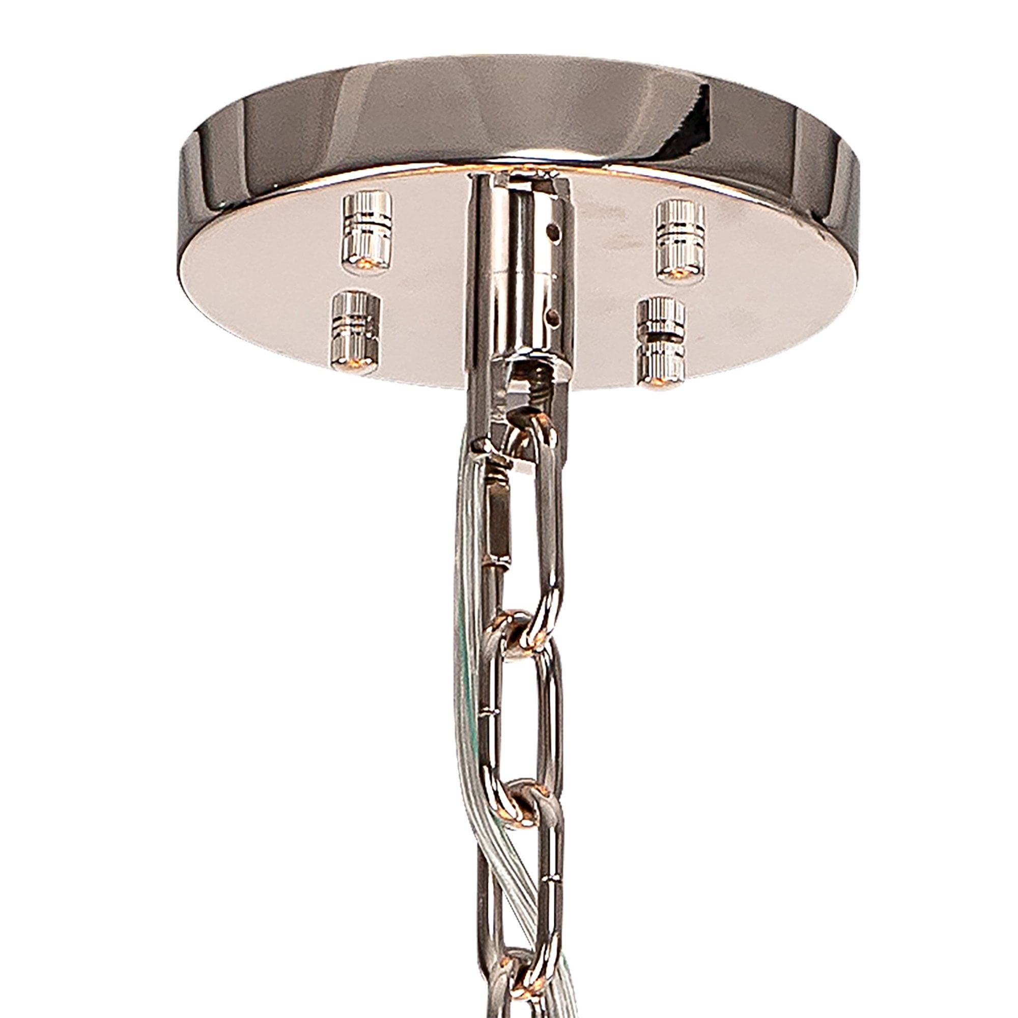 Fabula Wordworth 32 Light Round Pendant - Polished Nickel & Champagne Glass