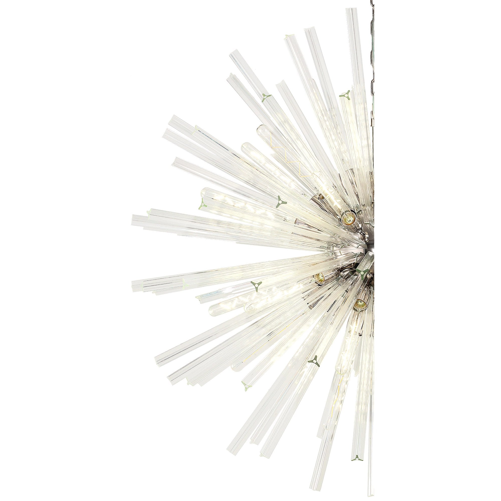 Fabula Wordworth 32 Light Round Pendant - Polished Nickel & Clear Glass