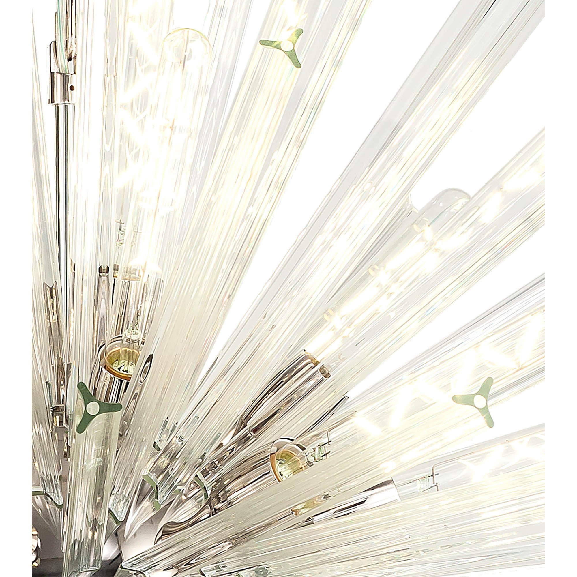 Fabula Wordworth 32 Light Round Pendant - Polished Nickel & Clear Glass