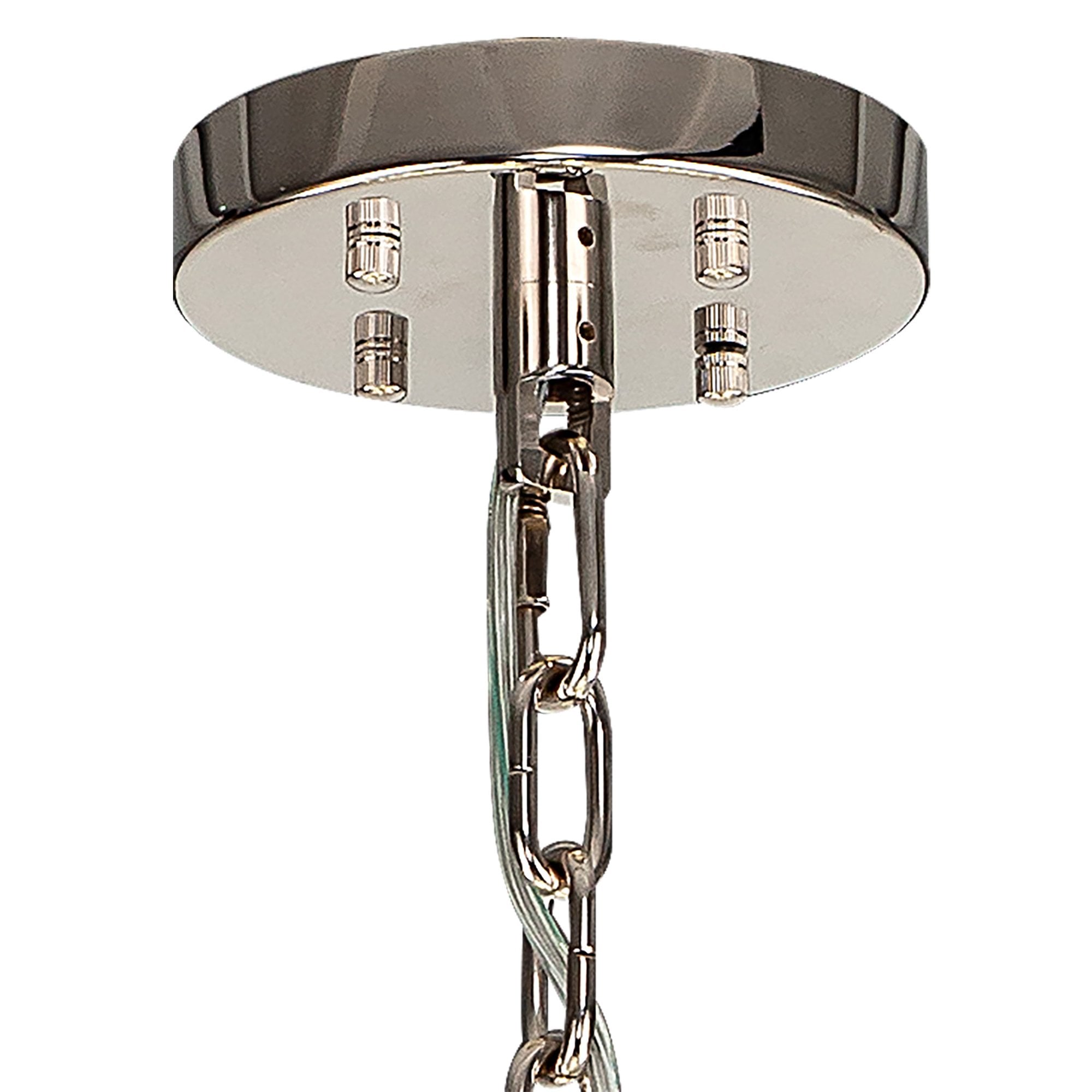 Fabula Wordworth 32 Light Round Pendant - Polished Nickel & Clear Glass