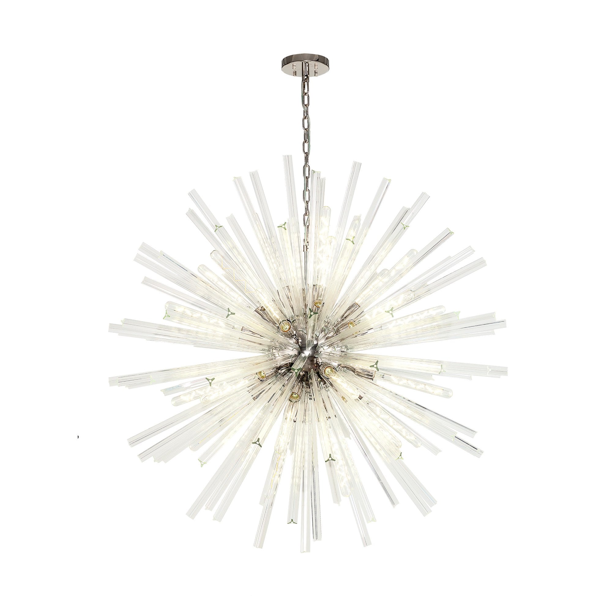 Fabula Wordworth 32 Light Round Pendant - Polished Nickel & Clear Glass