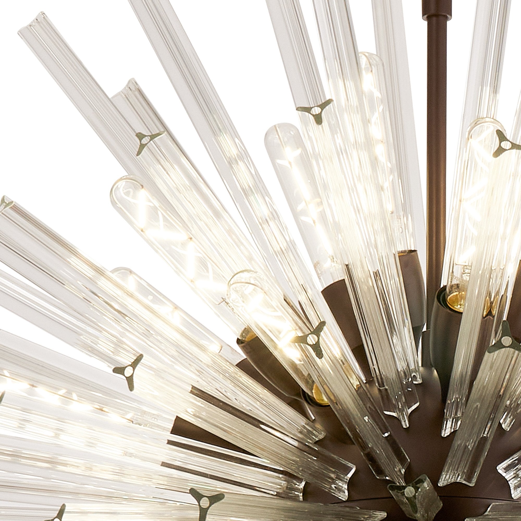 Fabula Wordworth 32 Light Vertical Oval Pendant - Brown Oxide & Clear Glass