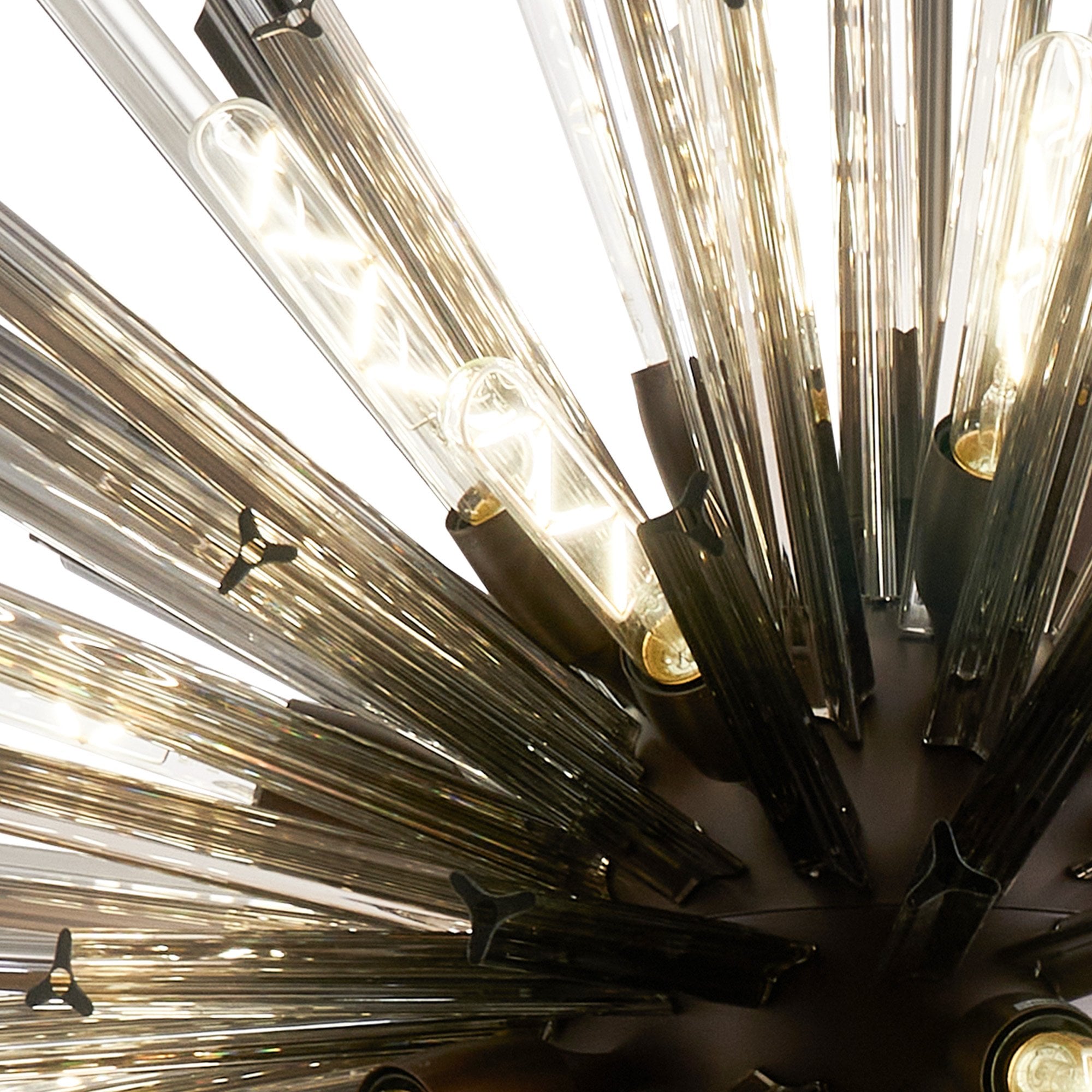 Fabula Wordworth 32 Light Vertical Oval Pendant - Brown Oxide & Smoke Glass